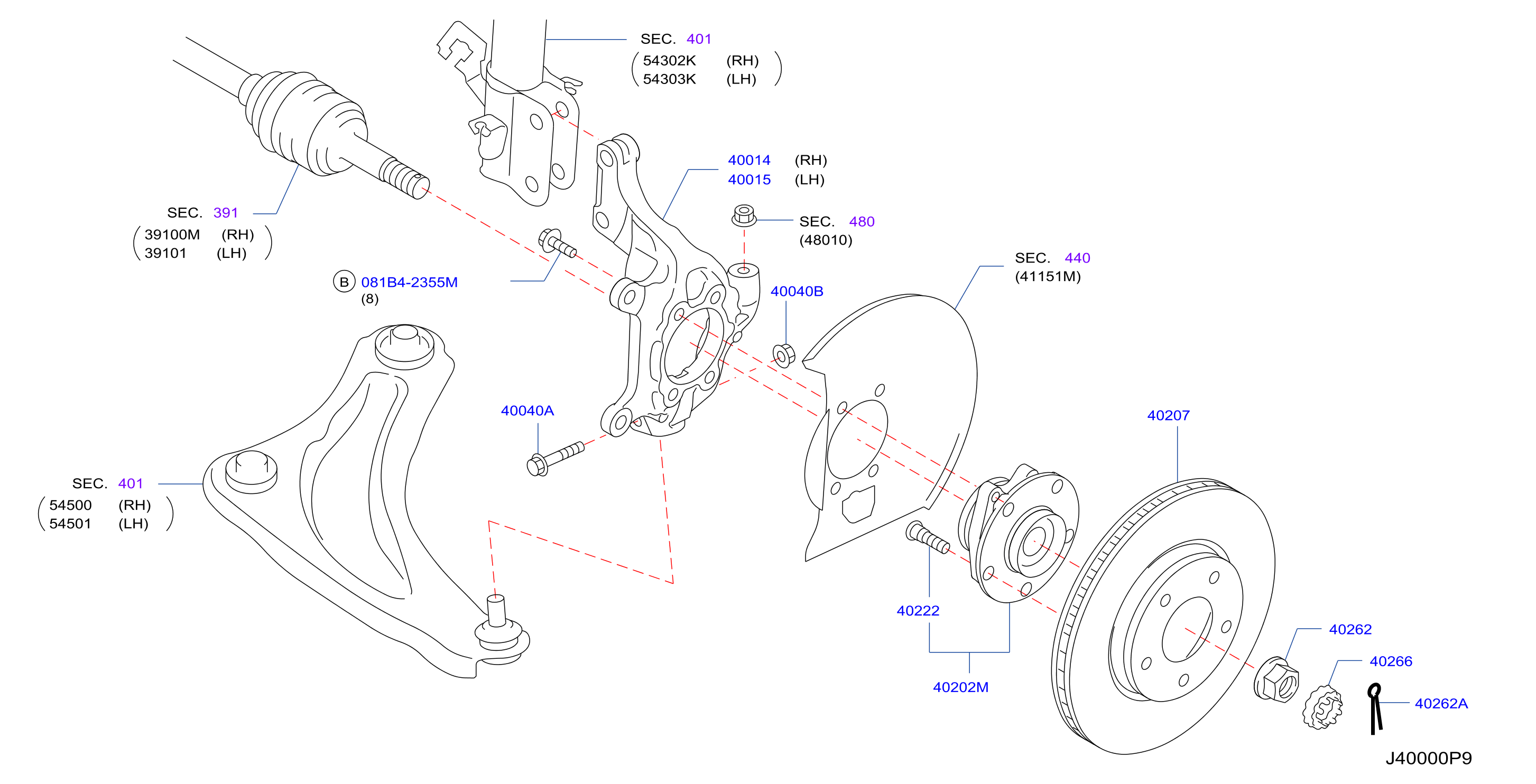 Diagram FRONT AXLE for your 2015 Nissan Versa Note   