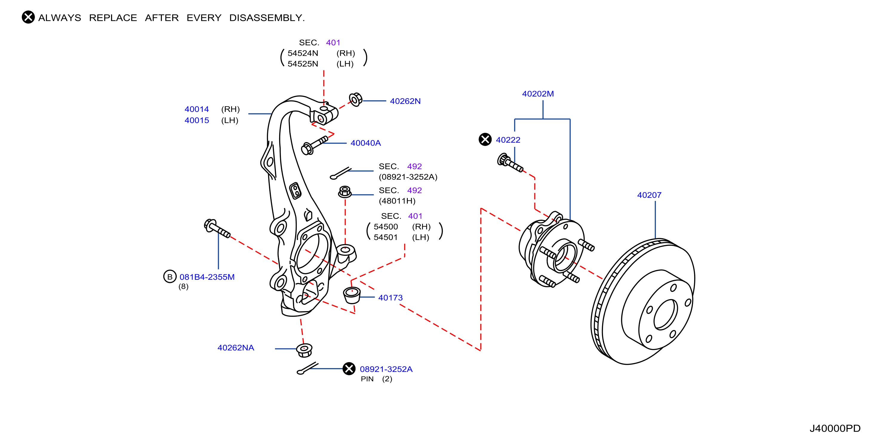 Diagram FRONT AXLE for your 2010 INFINITI Q60   