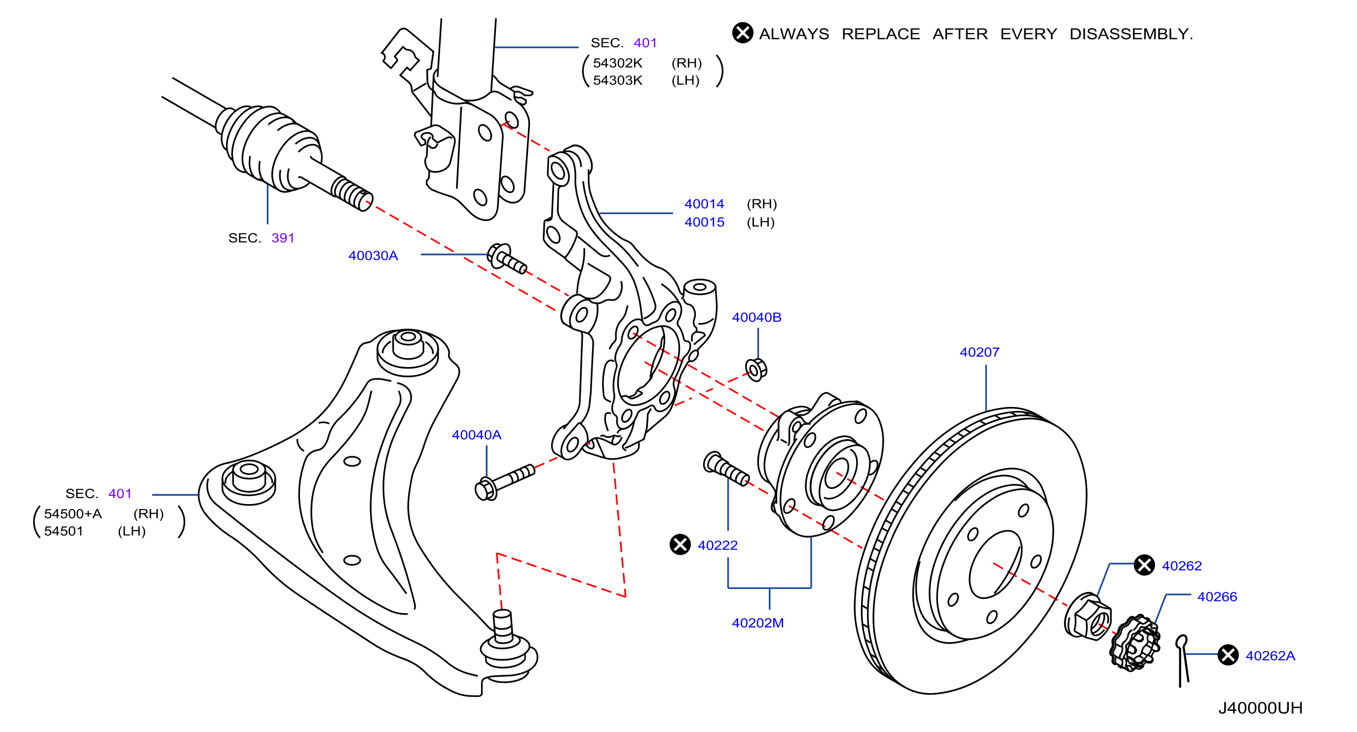 Diagram FRONT AXLE for your 2020 Nissan Maxima   