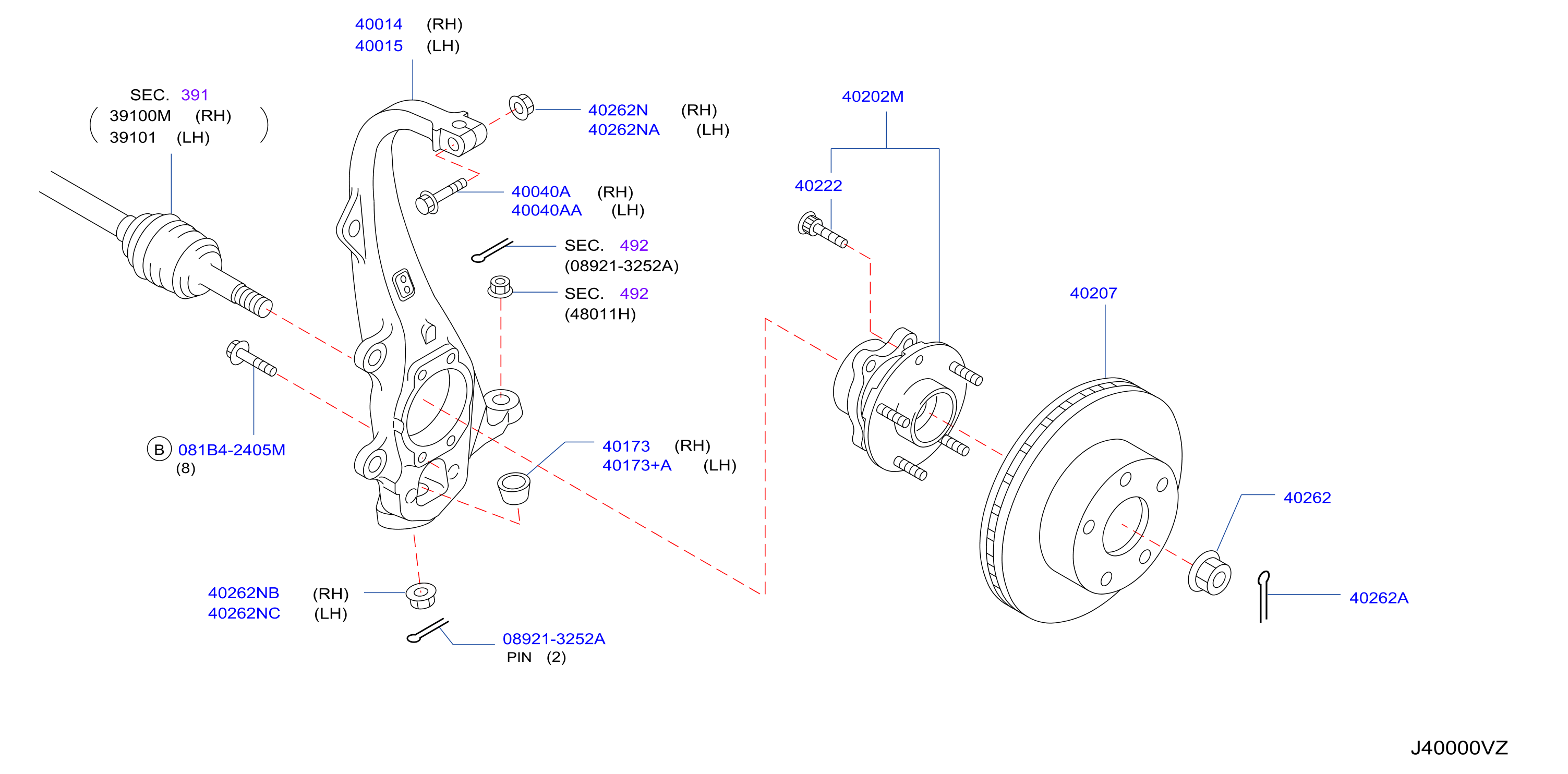 Diagram FRONT AXLE for your 2015 INFINITI Q40   