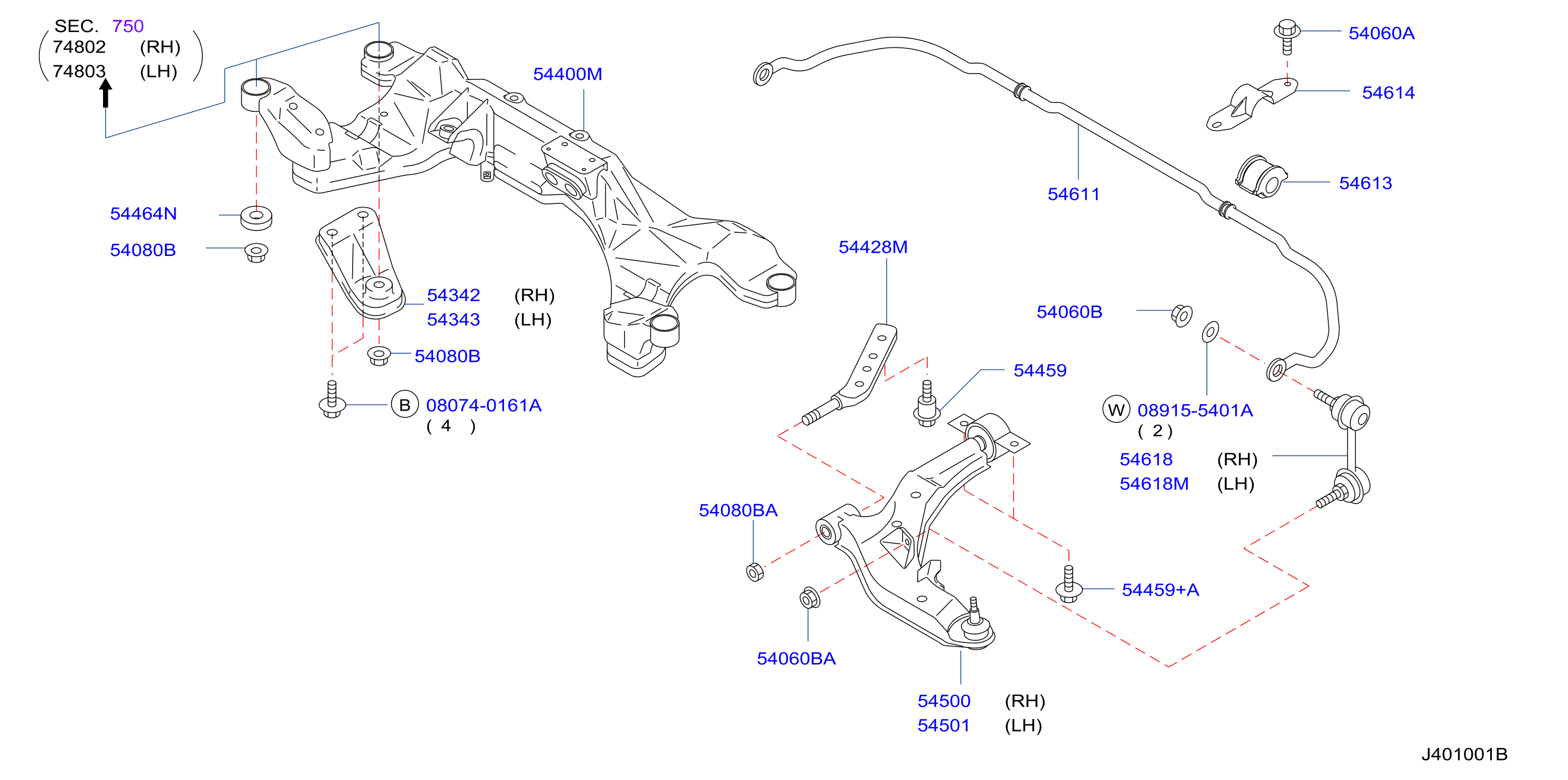 Diagram FRONT SUSPENSION for your 2005 INFINITI FX35   