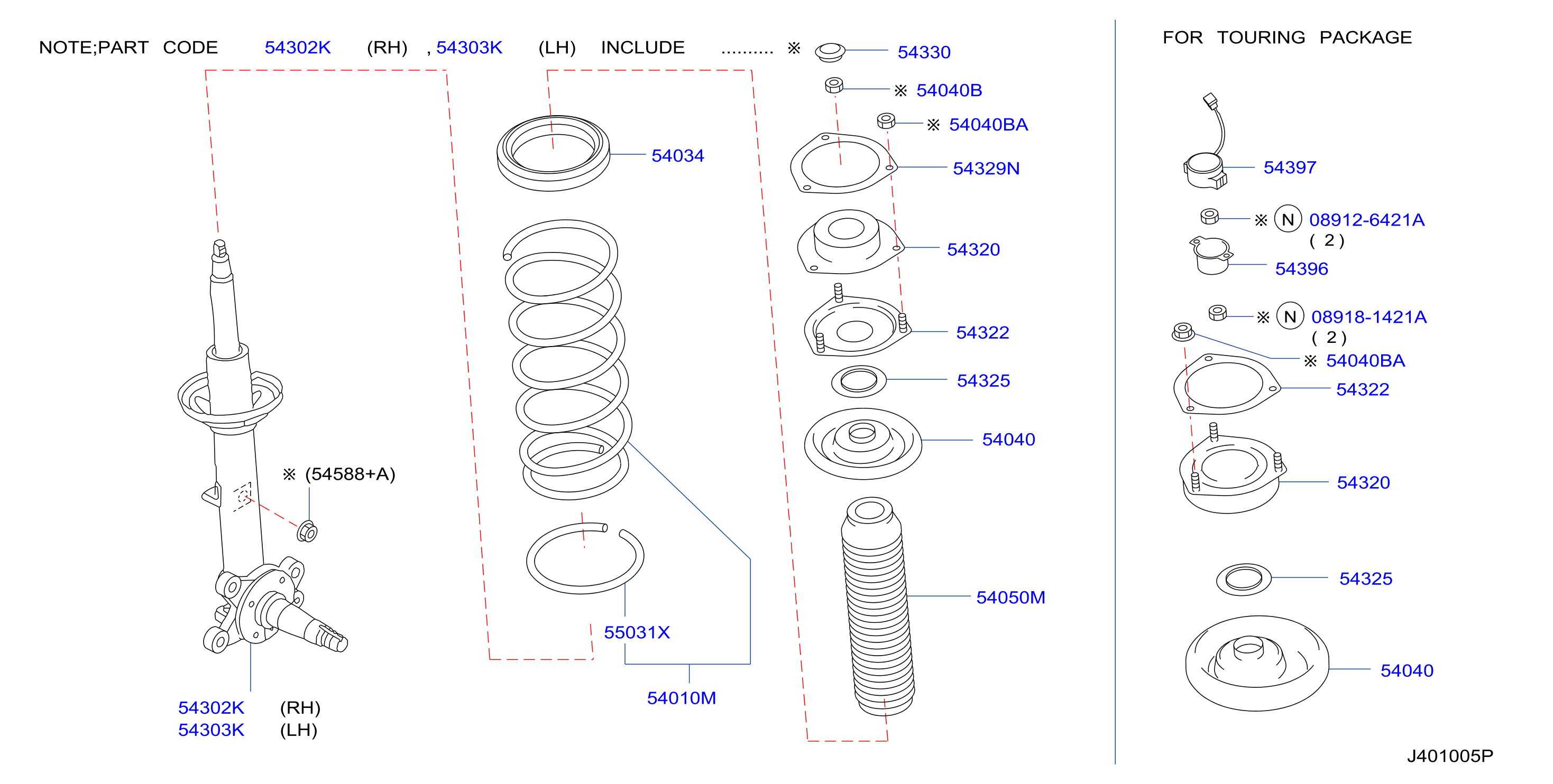 Diagram FRONT SUSPENSION for your 1997 INFINITI J30   