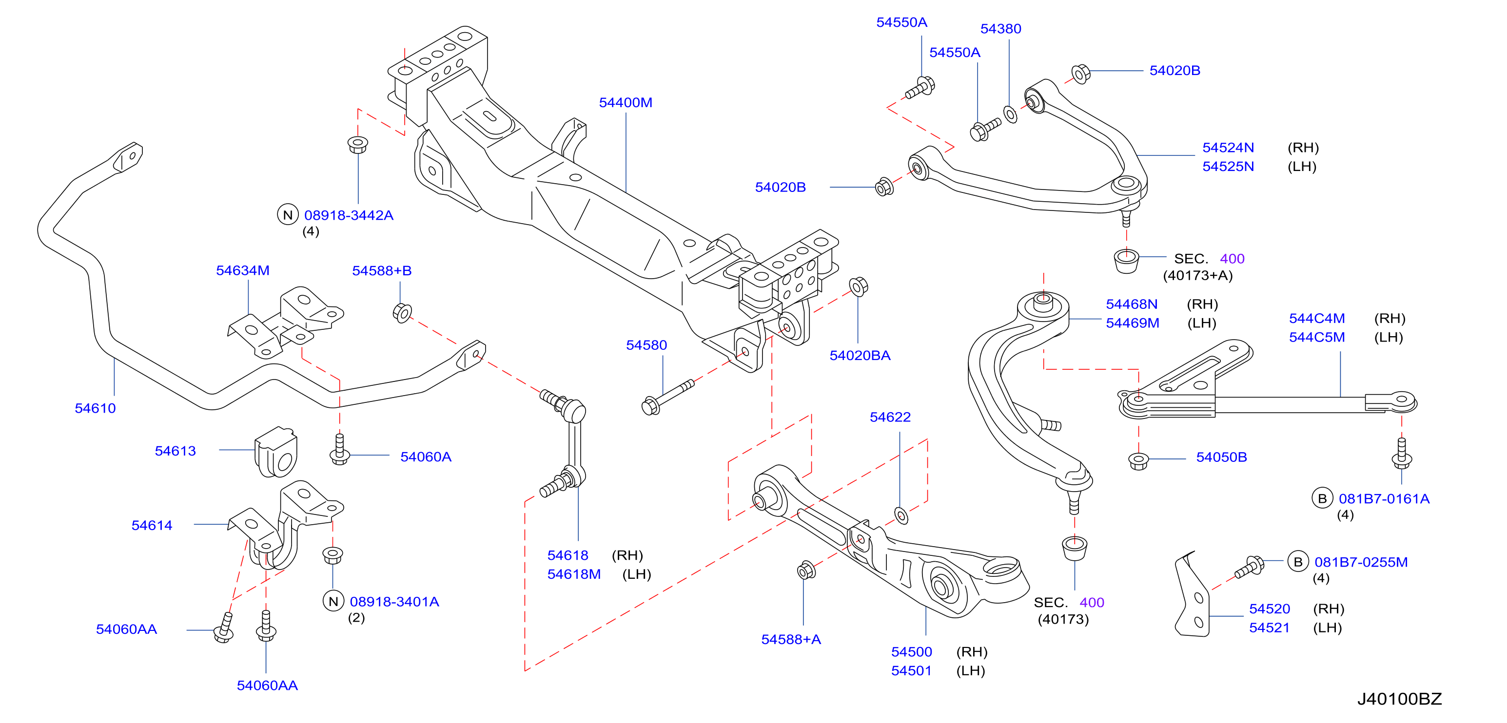 Diagram FRONT SUSPENSION for your 2004 INFINITI G35   