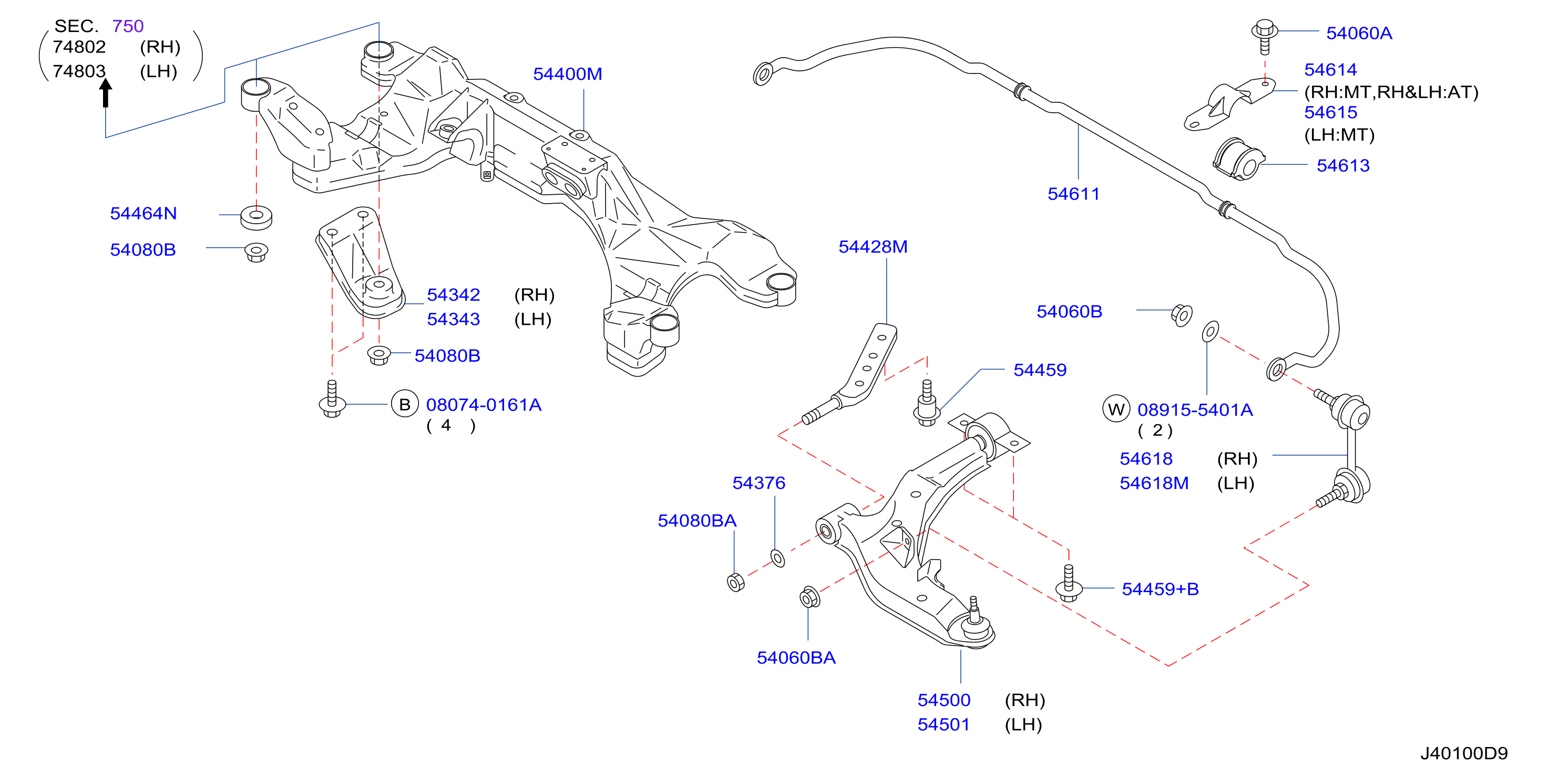 Diagram FRONT SUSPENSION for your 2008 Nissan Frontier King Cab XE  