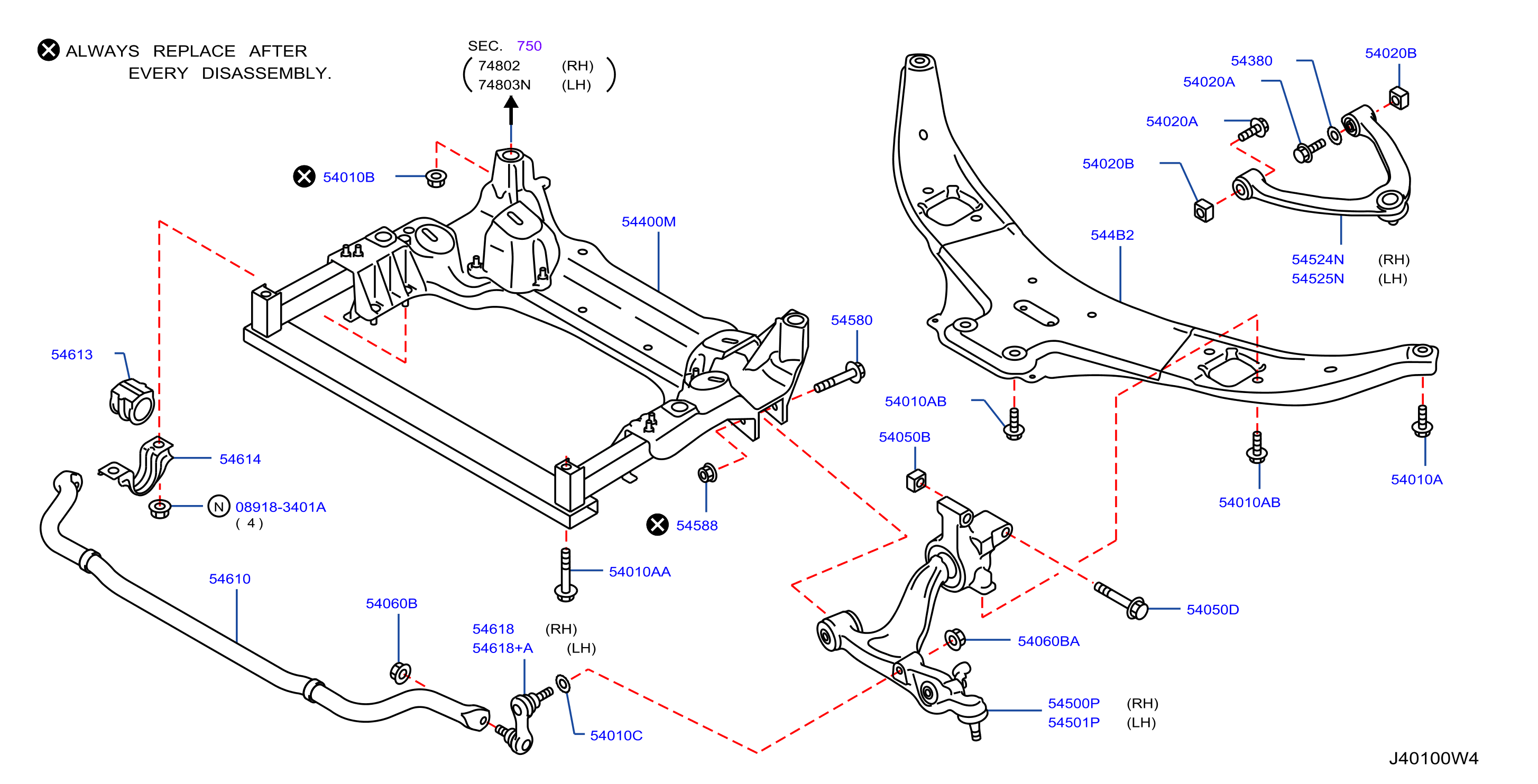 Diagram FRONT SUSPENSION for your 2013 INFINITI FX37  Base 
