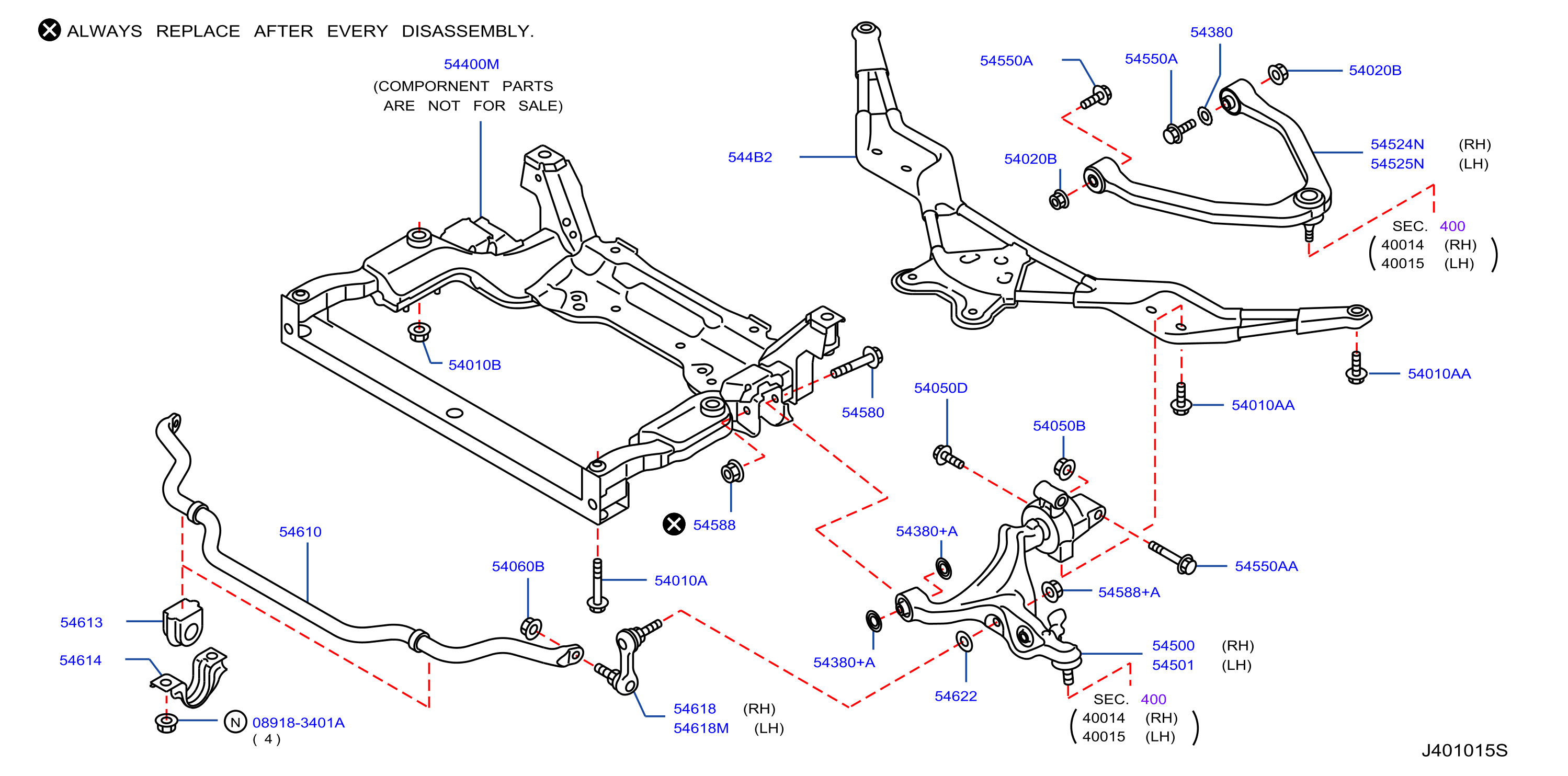 Diagram SUSPENSIÓN DELANTERA for your 2016 INFINITI QX70  5.0L V8 AT 4WD 