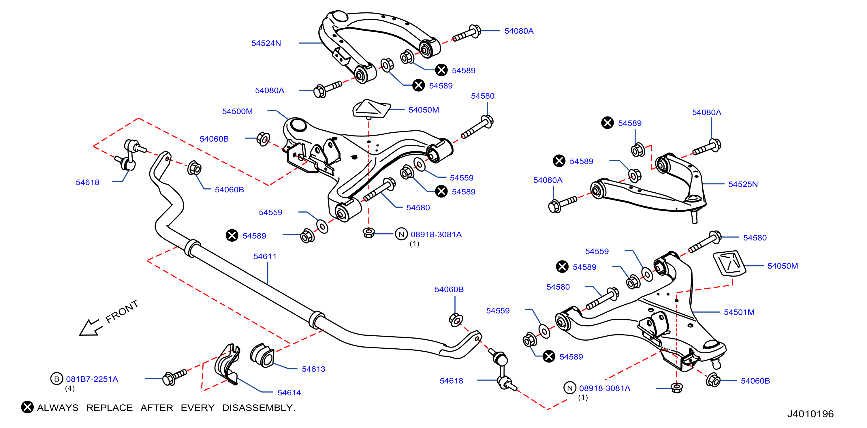 Diagram FRONT SUSPENSION for your INFINITI JX35  