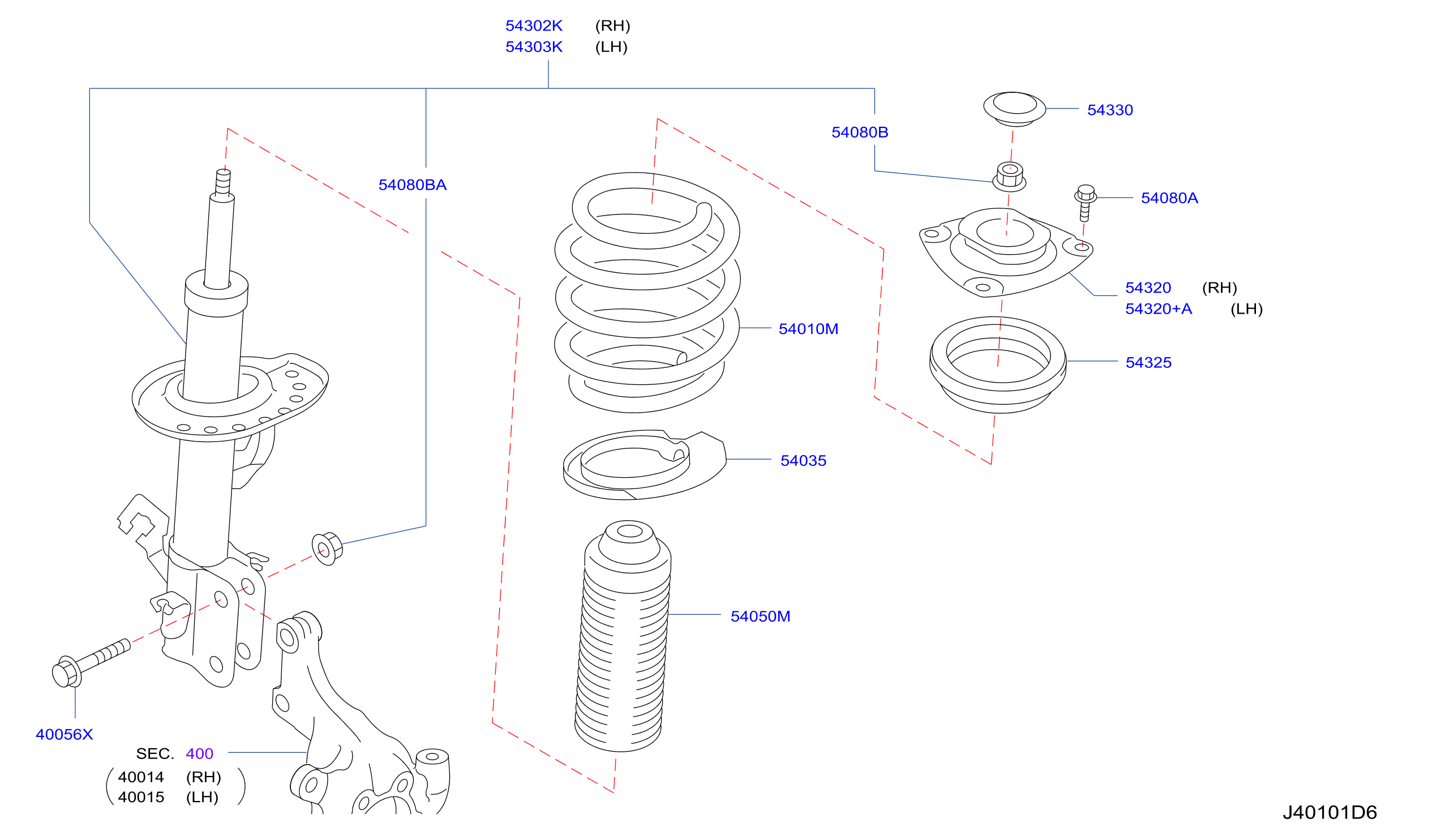 Diagram FRONT SUSPENSION for your Nissan