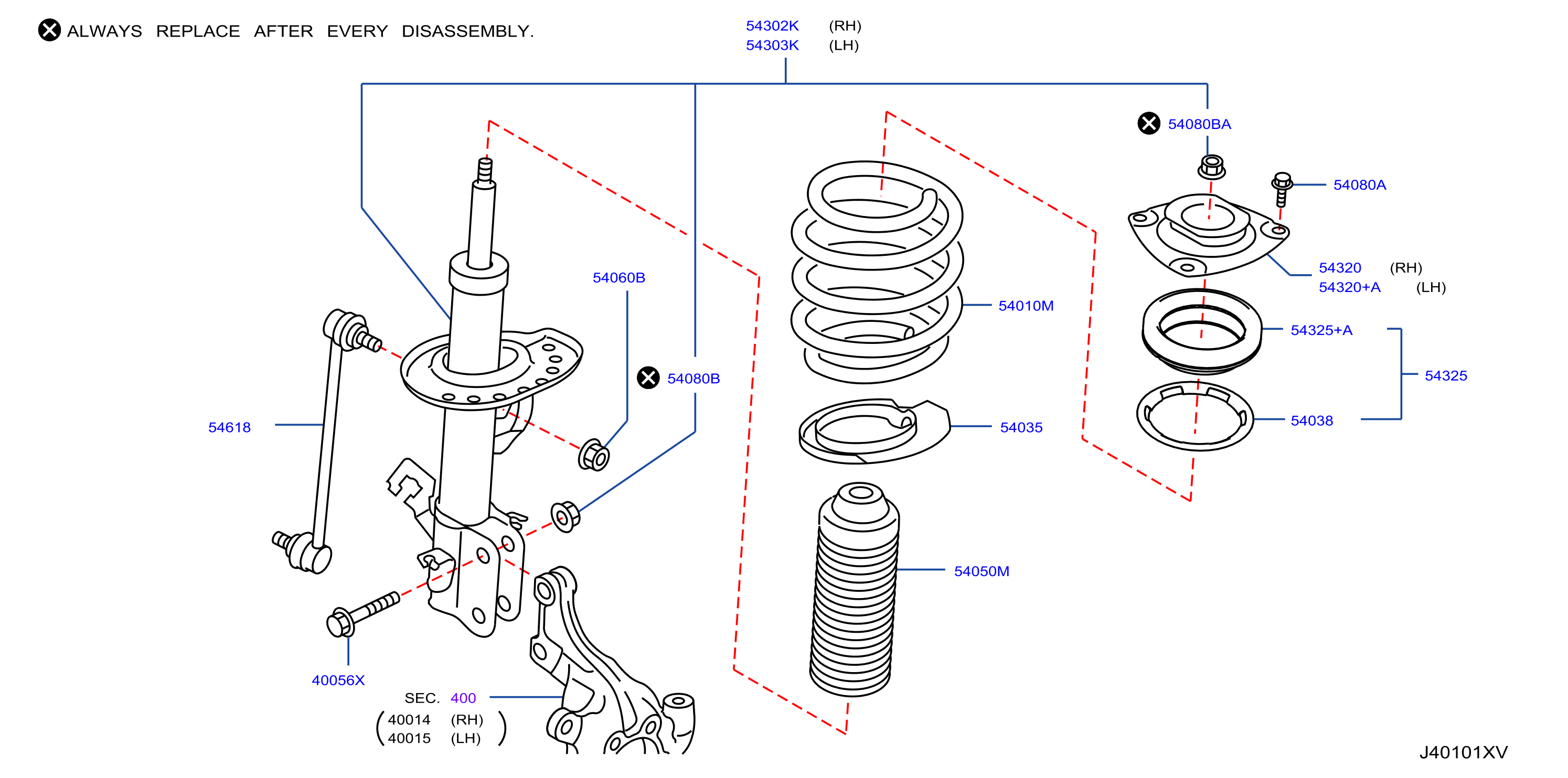 Diagram FRONT SUSPENSION for your 2012 Nissan Xterra   