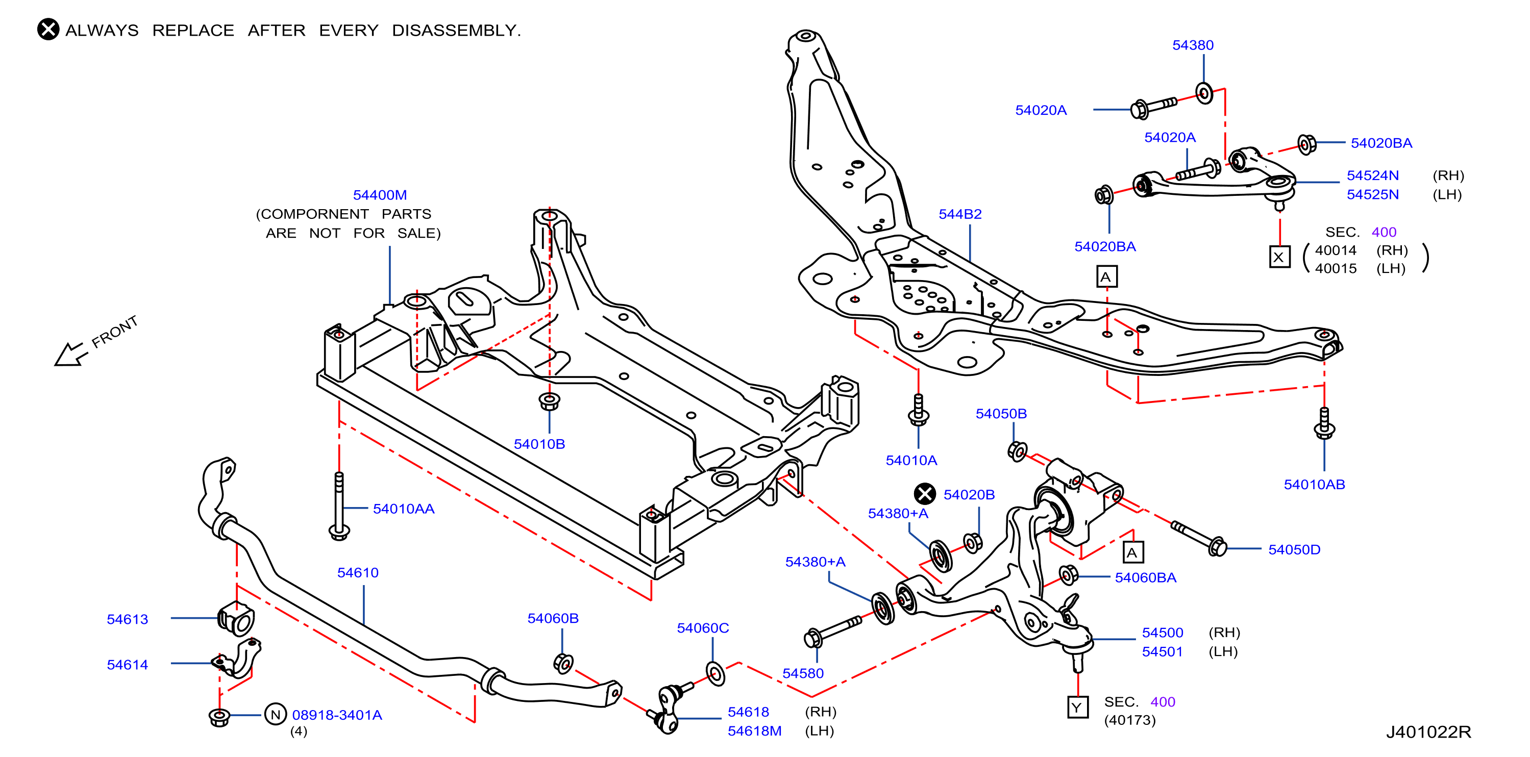 Diagram FRONT SUSPENSION for your 2012 INFINITI G37   