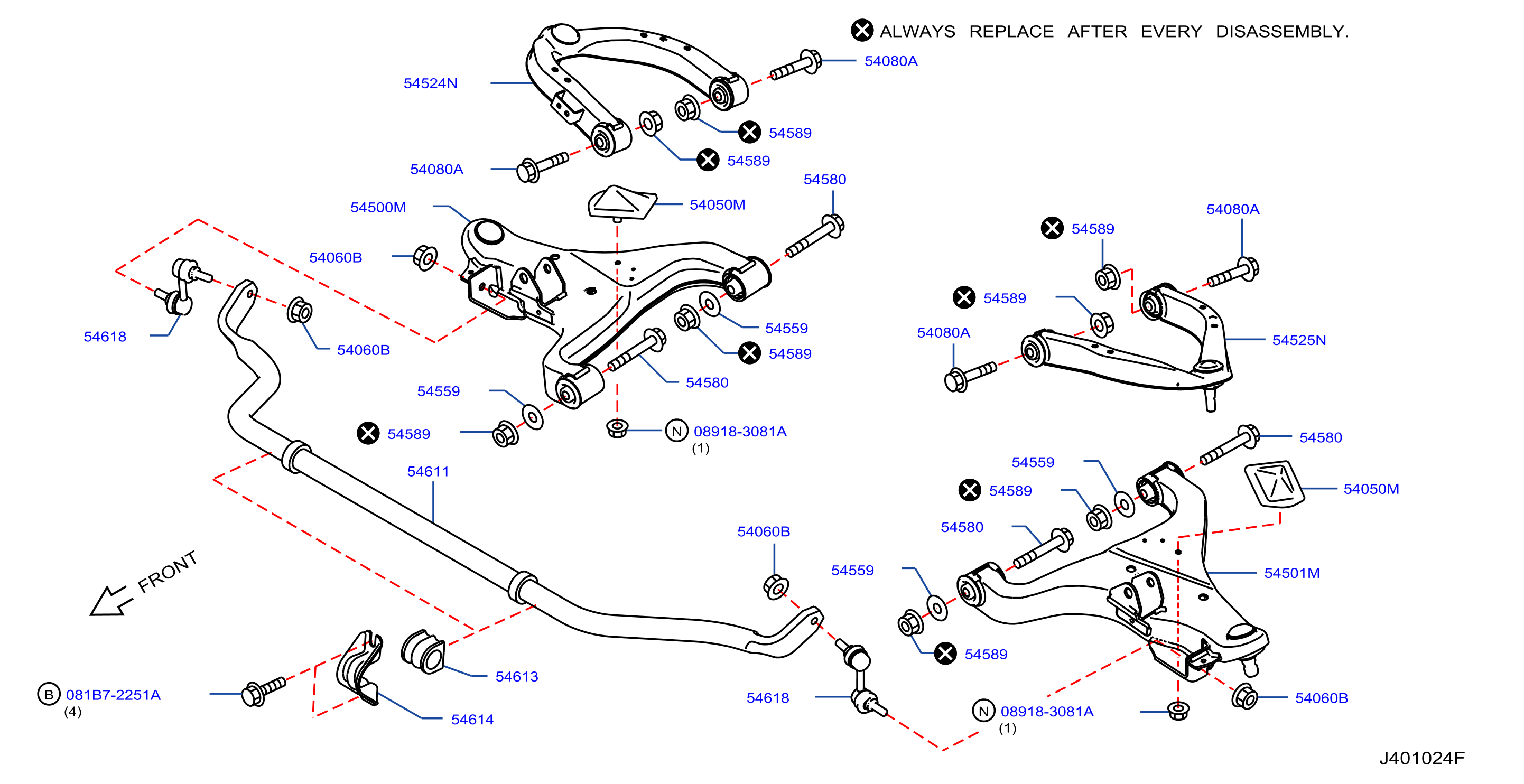 Diagram FRONT SUSPENSION for your Nissan Armada  