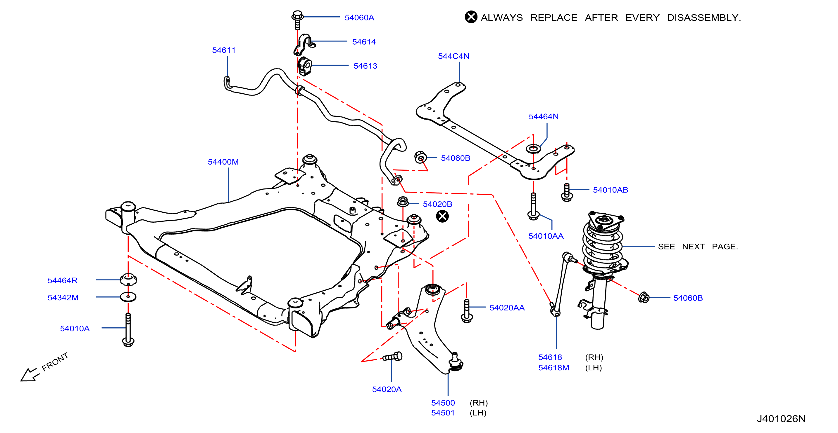 Diagram FRONT SUSPENSION for your 2013 Nissan