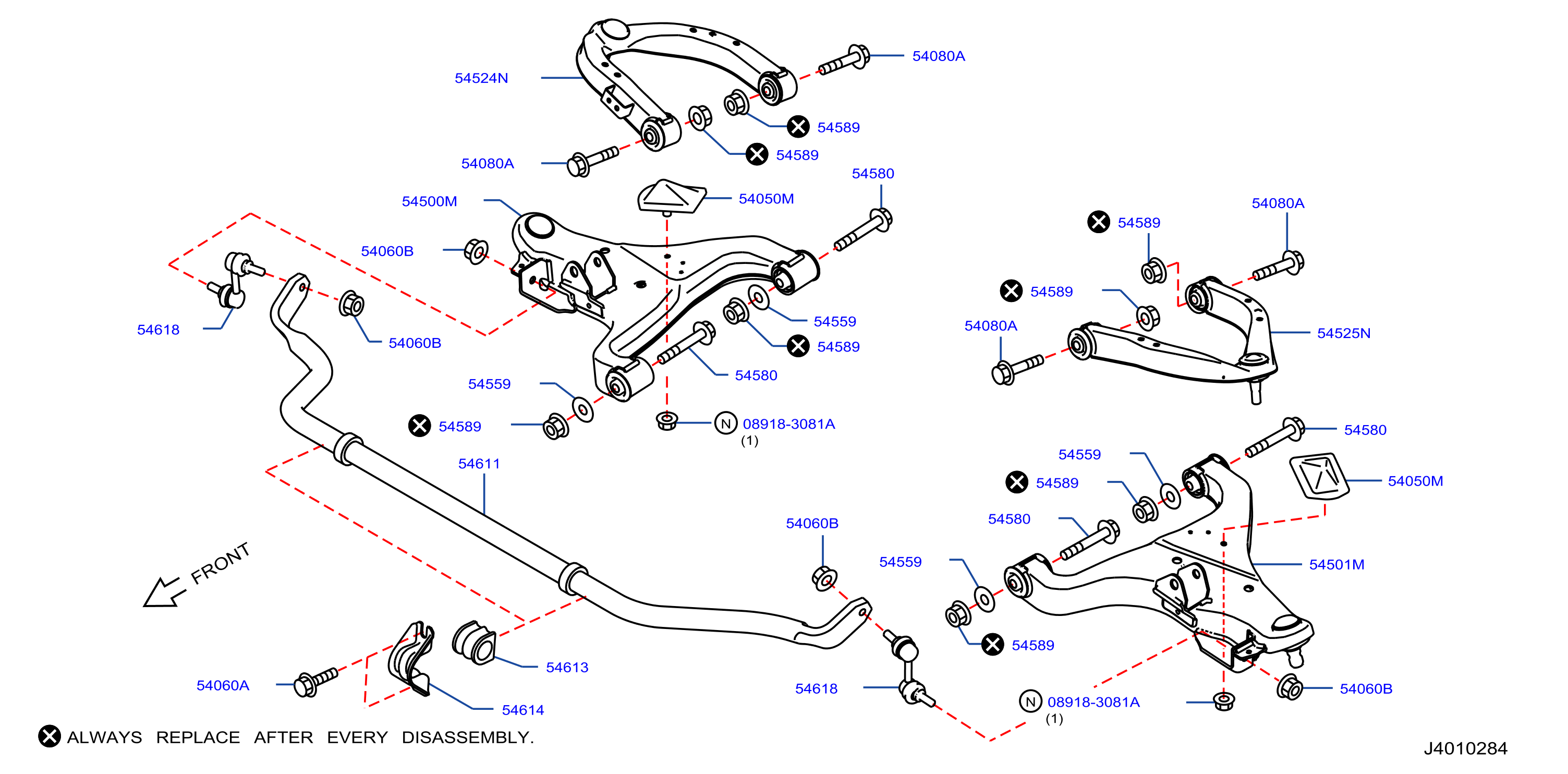 Diagram FRONT SUSPENSION for your Nissan Armada  