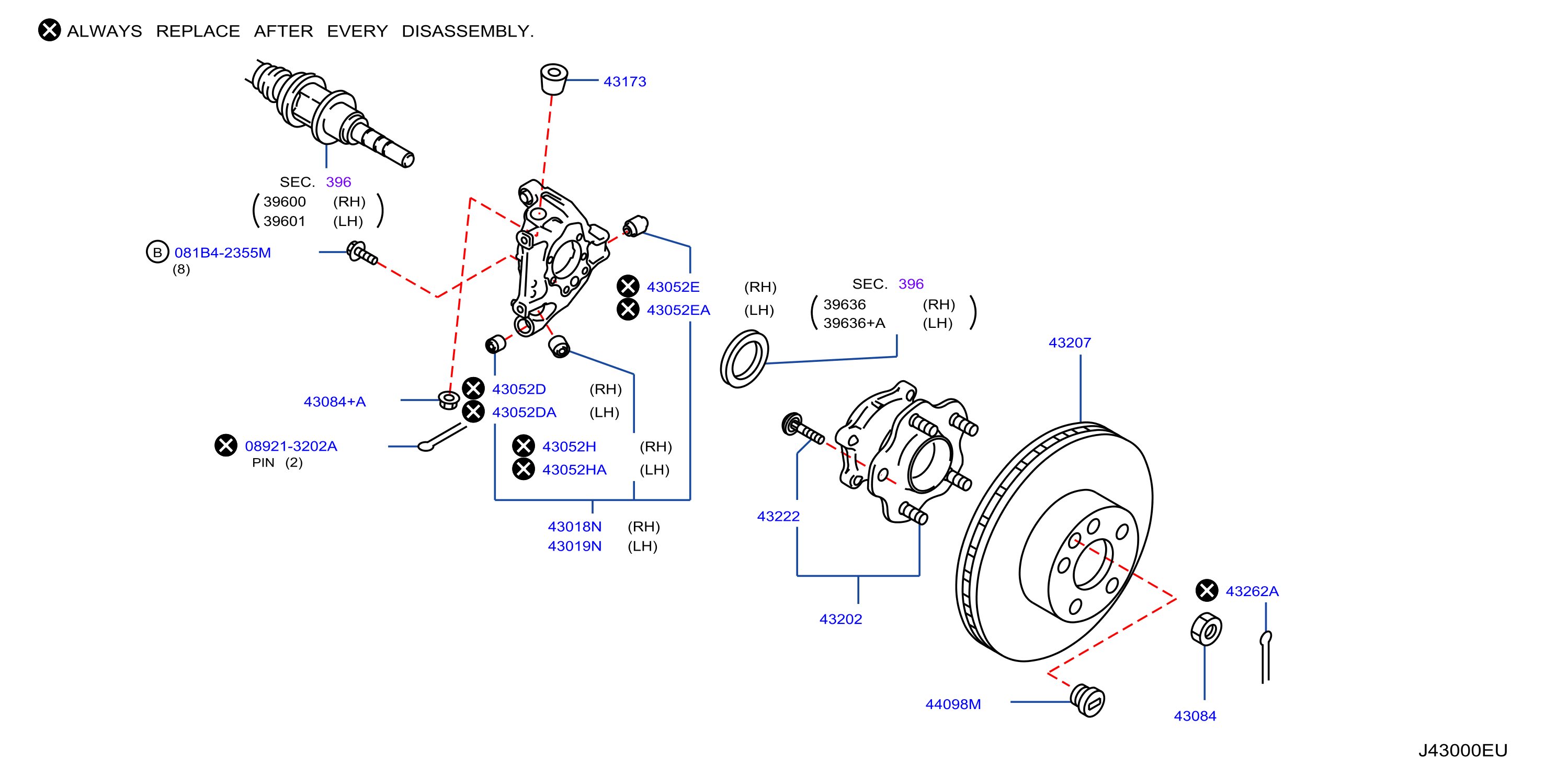 Diagram REAR AXLE for your 2004 Nissan Murano   