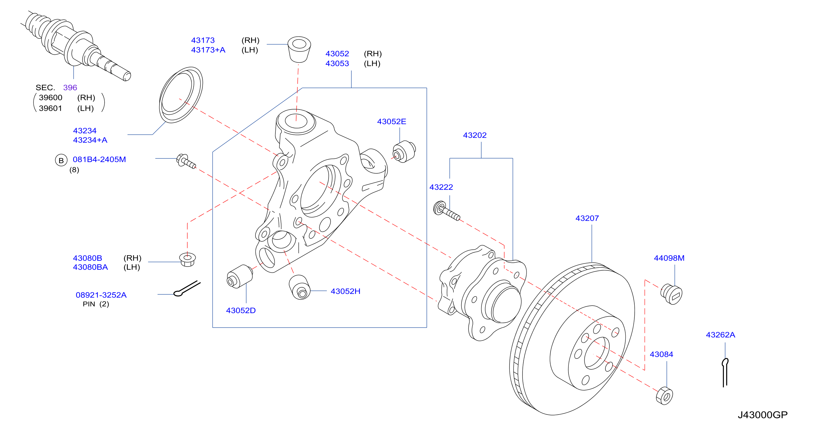 Diagram REAR AXLE for your 2004 Nissan Murano   