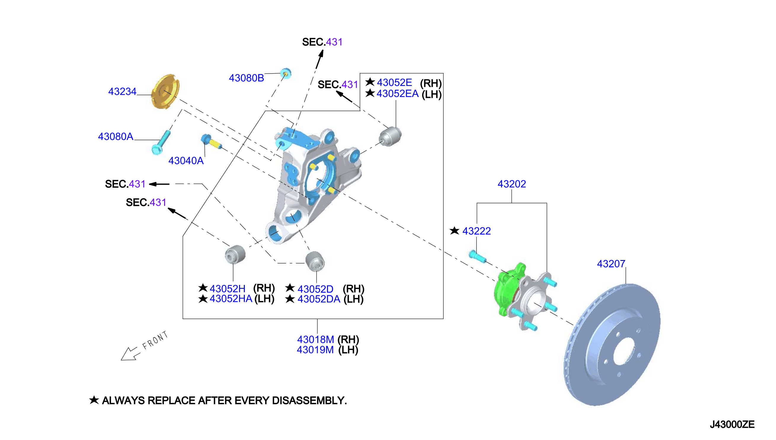 Diagram REAR AXLE for your 2017 Nissan Sentra   