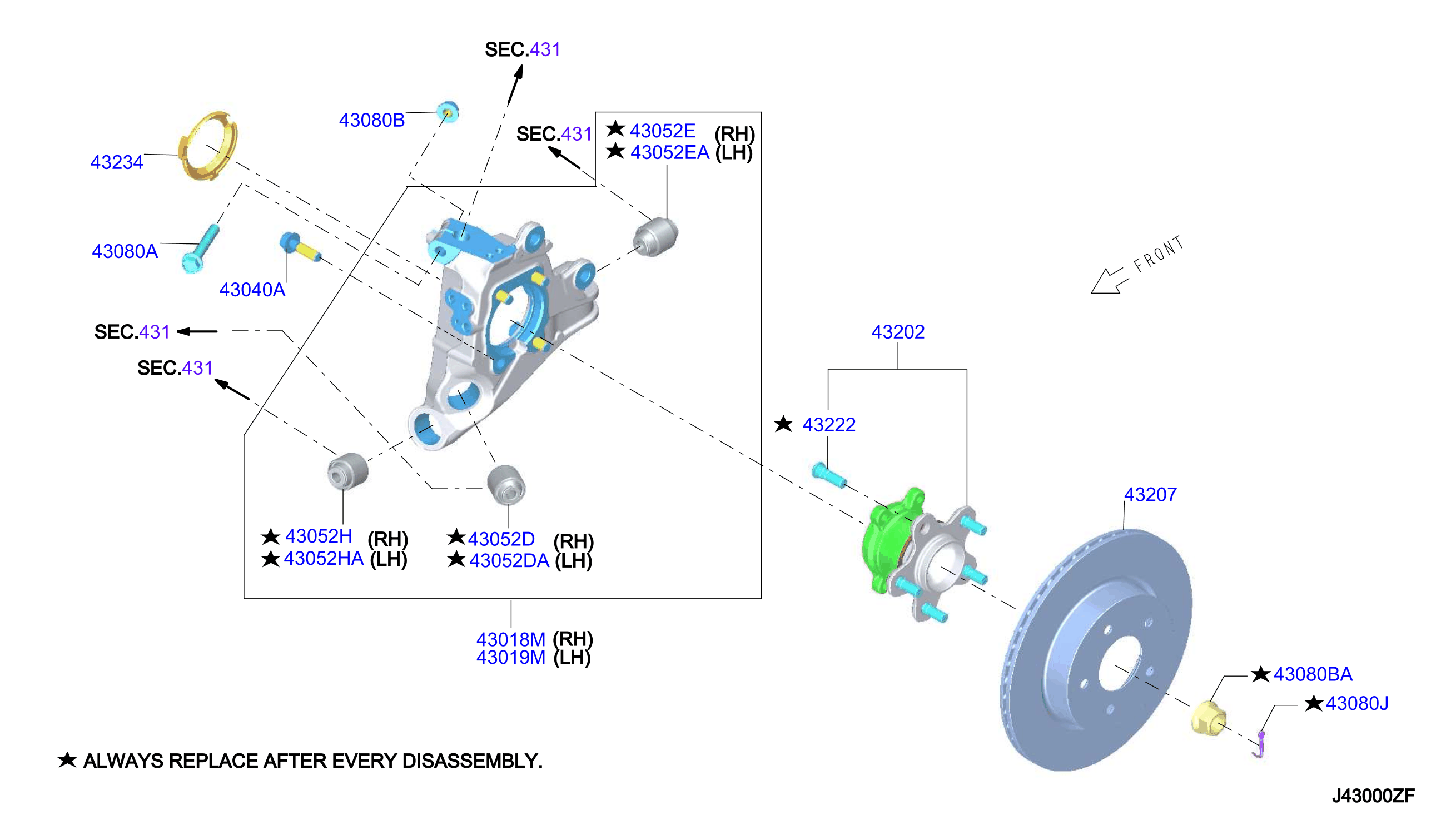 Diagram REAR AXLE for your 2017 Nissan Sentra   