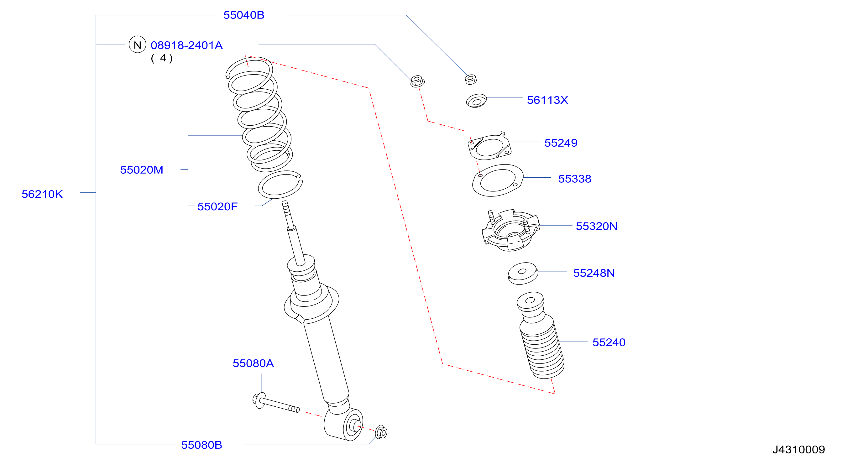 Diagram REAR SUSPENSION for your 2002 Nissan Maxima SEDAN SEL 3.5L V6 MT 