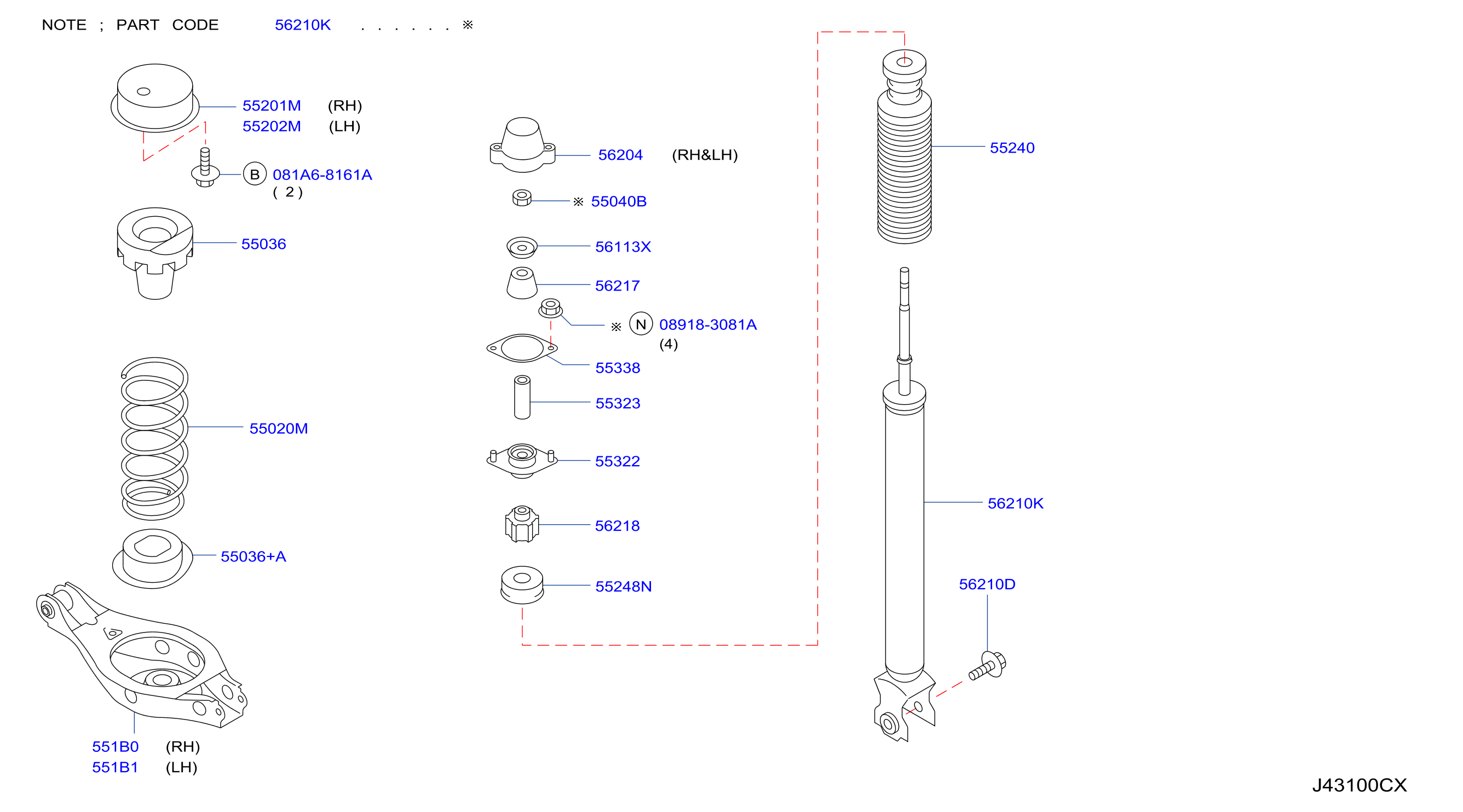 Diagram REAR SUSPENSION for your 1990 INFINITI M30   
