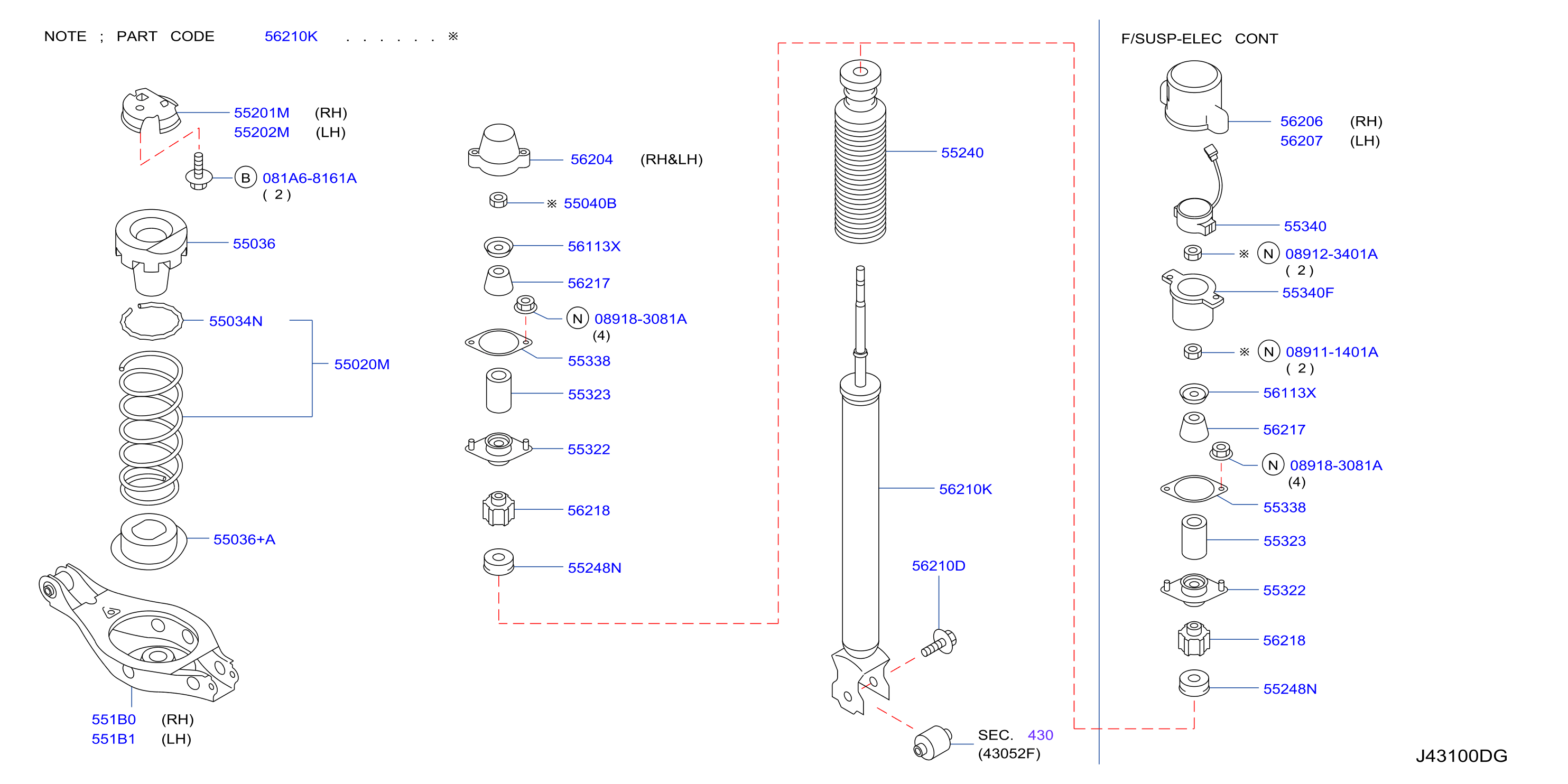 Diagram REAR SUSPENSION for your 2004 INFINITI M45   