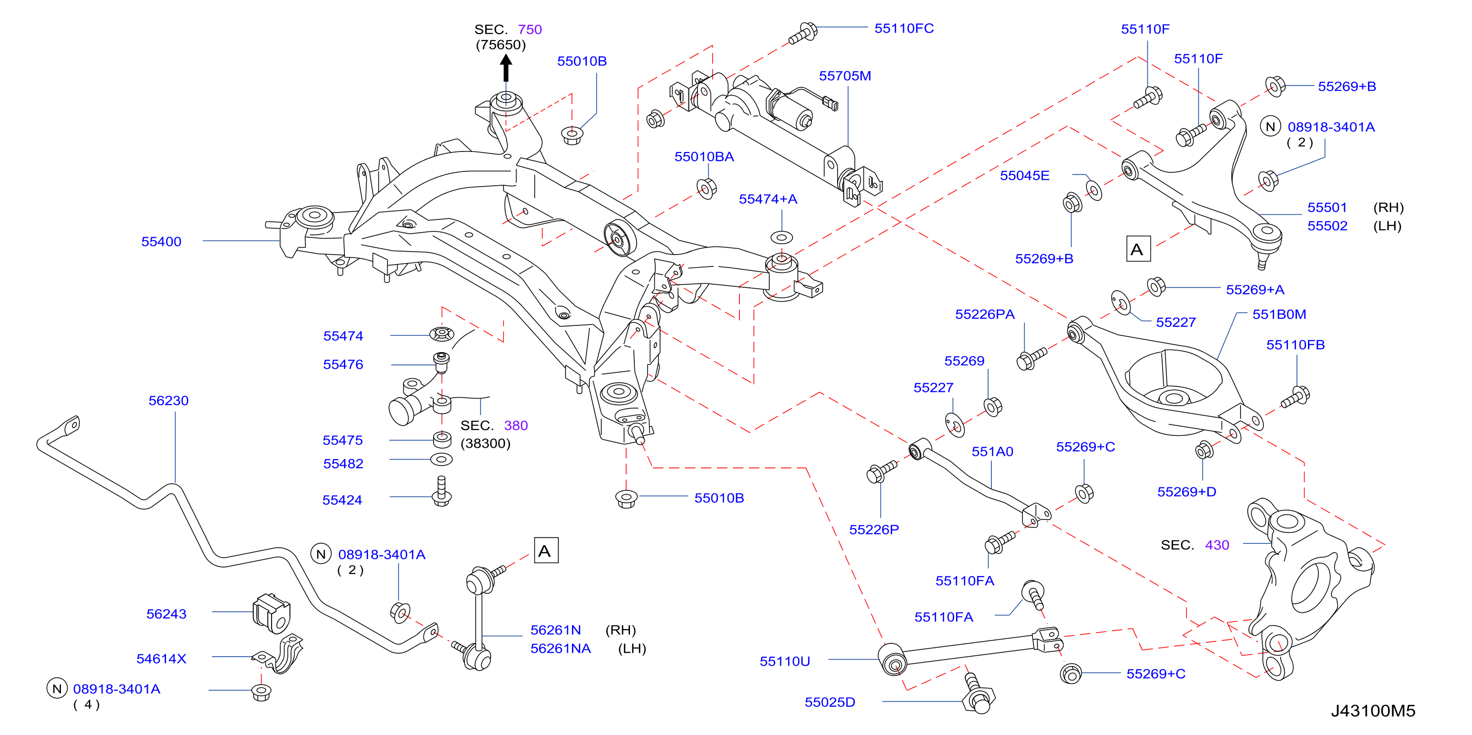 Diagram REAR SUSPENSION for your 2007 INFINITI M35   