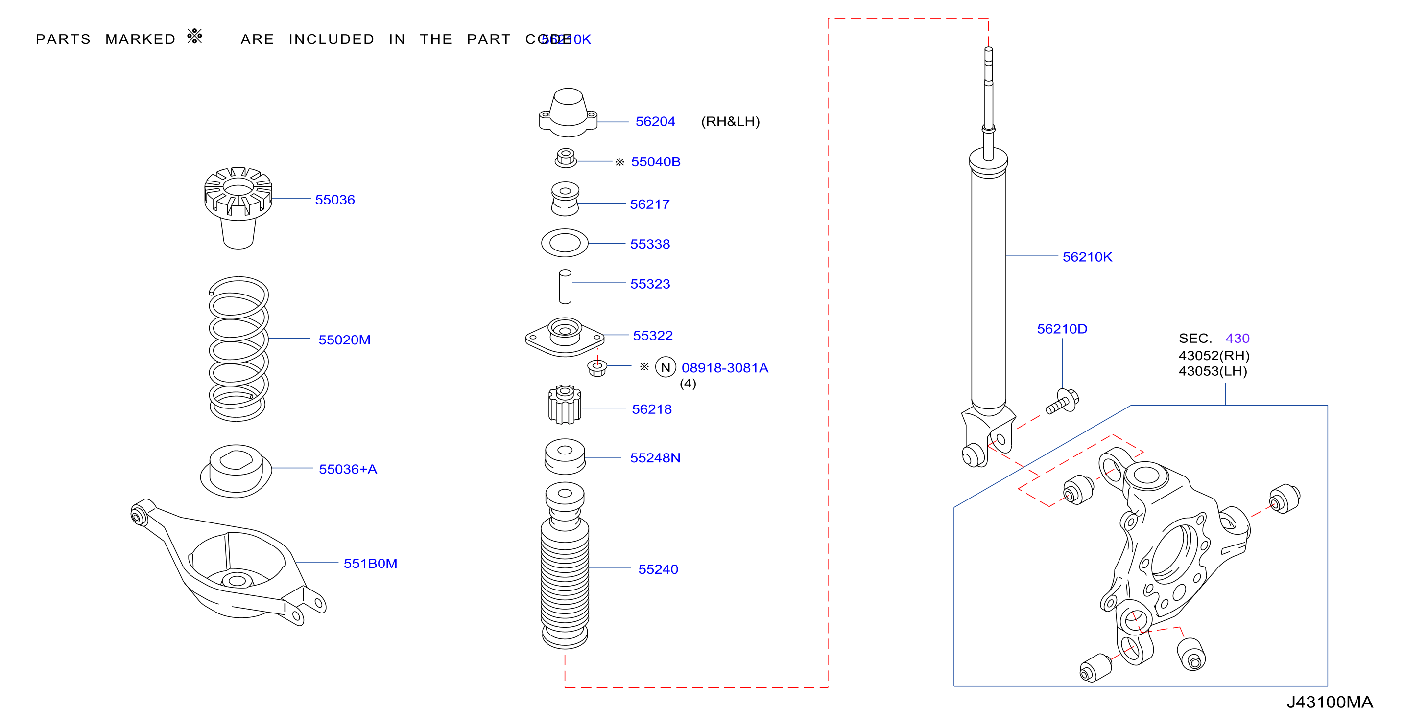 Diagram REAR SUSPENSION for your 2003 INFINITI FX35   