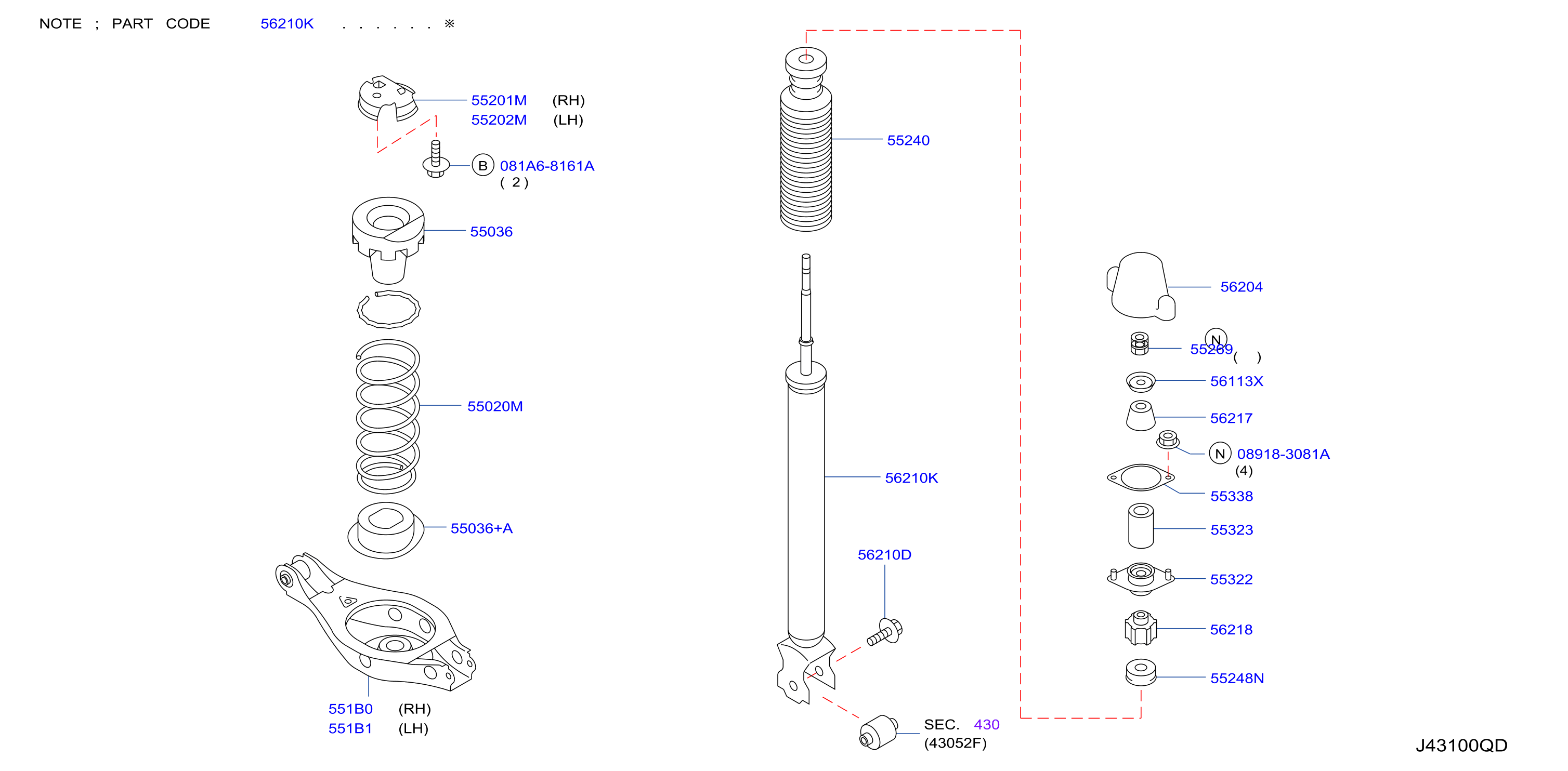 Diagram SUSPENSIÓN TRASERA for your INFINITI