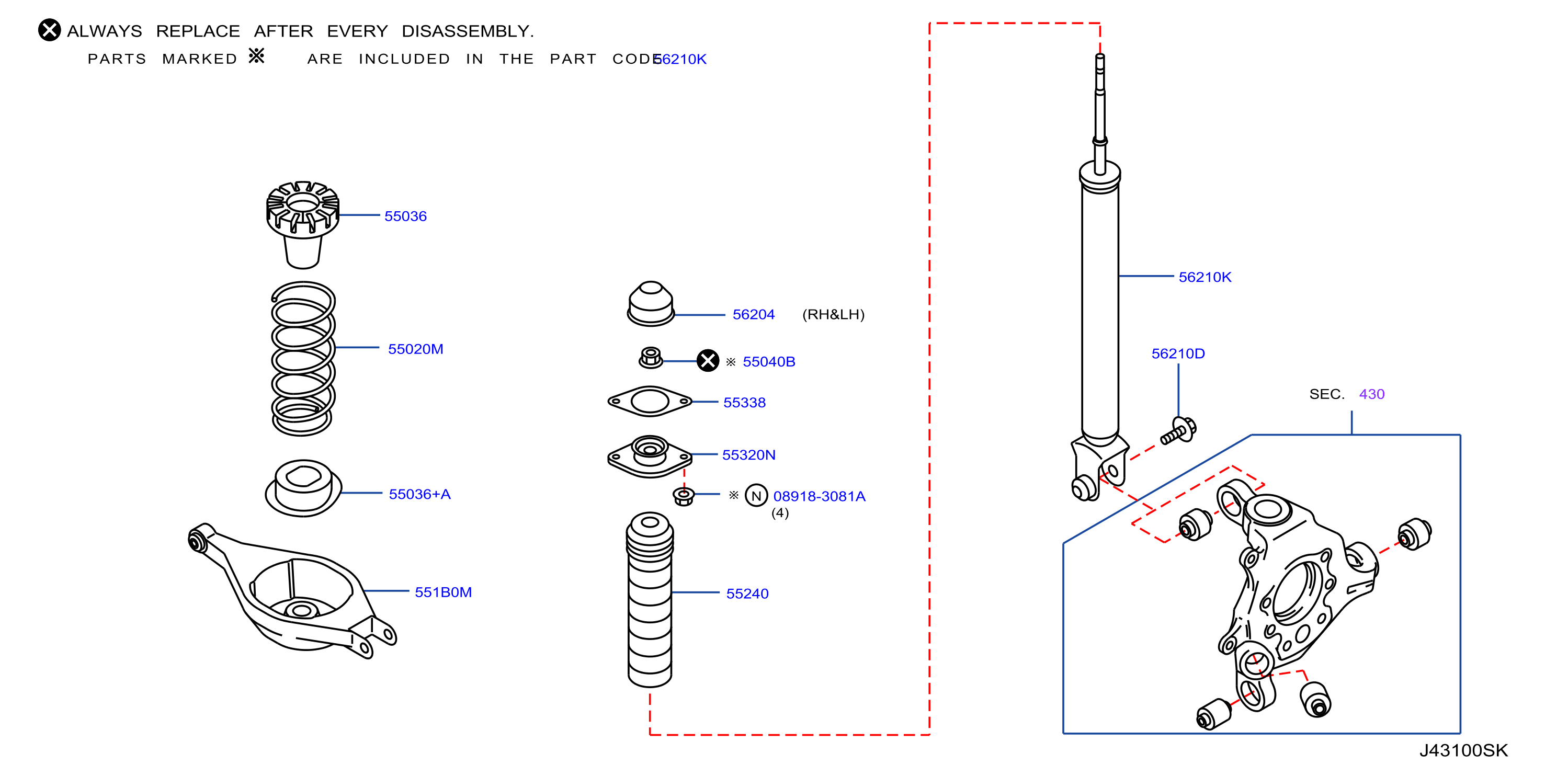 Diagram SUSPENSIÓN TRASERA for your INFINITI