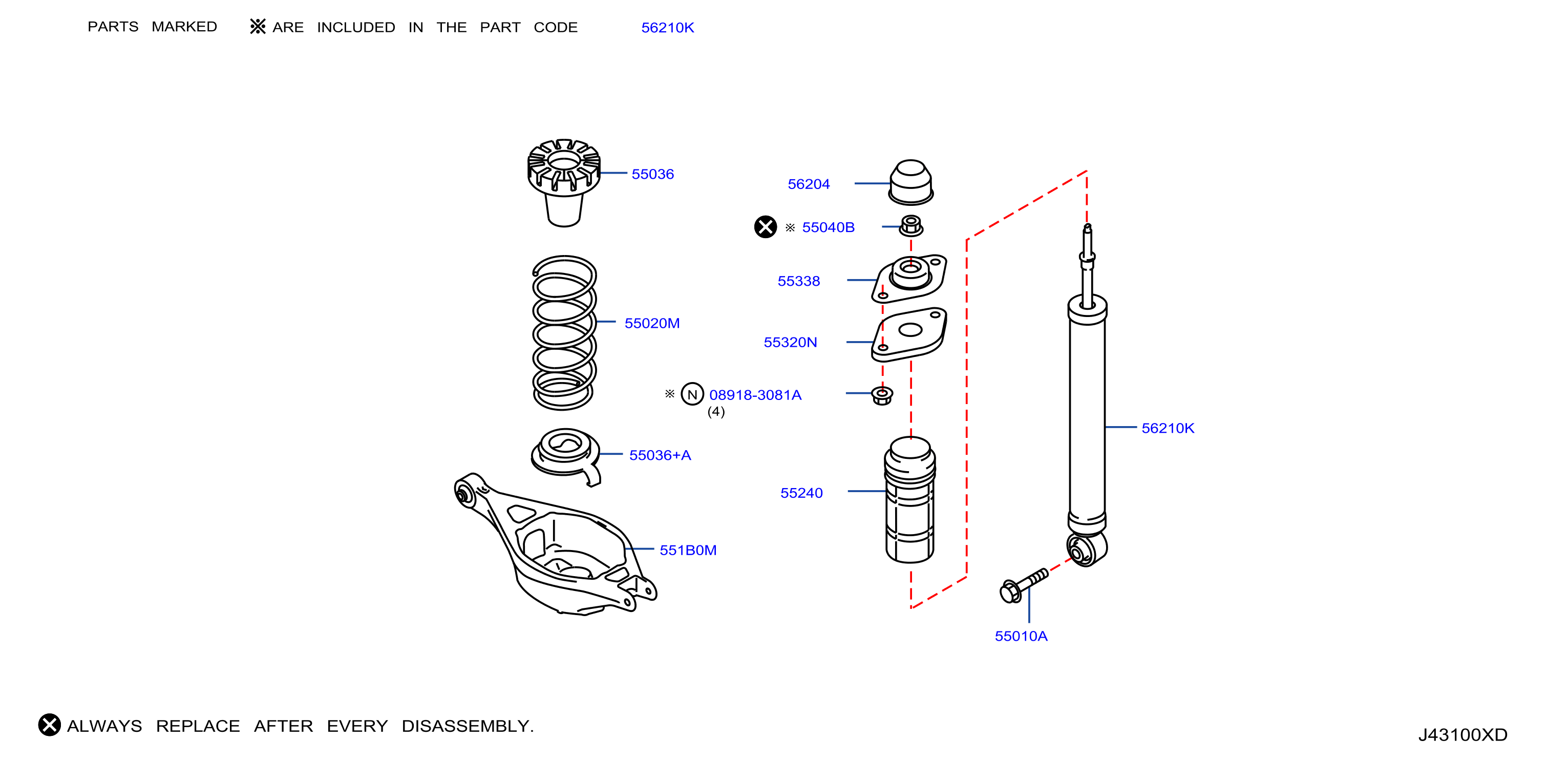Diagram SUSPENSIÓN TRASERA for your INFINITI
