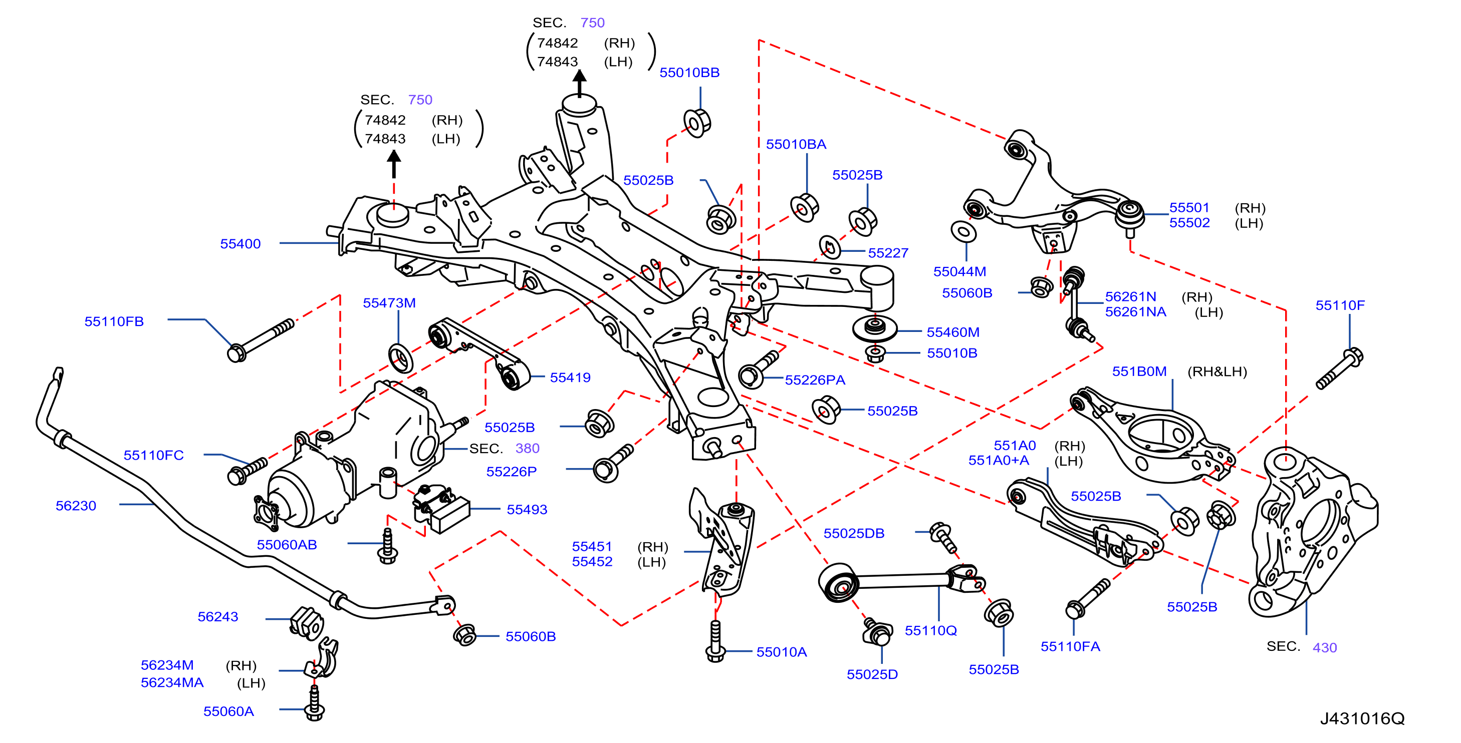 Diagram REAR SUSPENSION for your Nissan Murano  