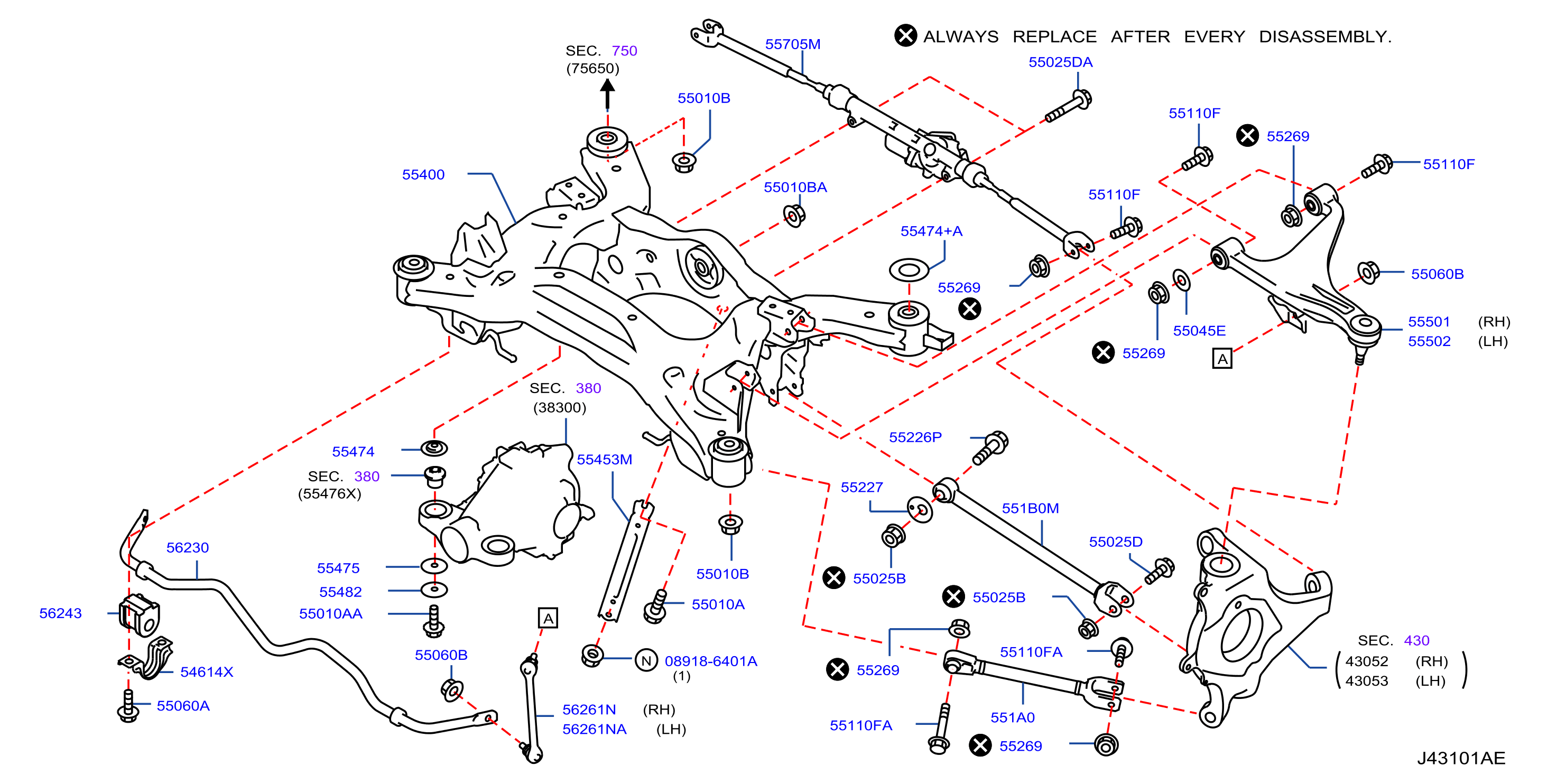 Diagram REAR SUSPENSION for your INFINITI M56  