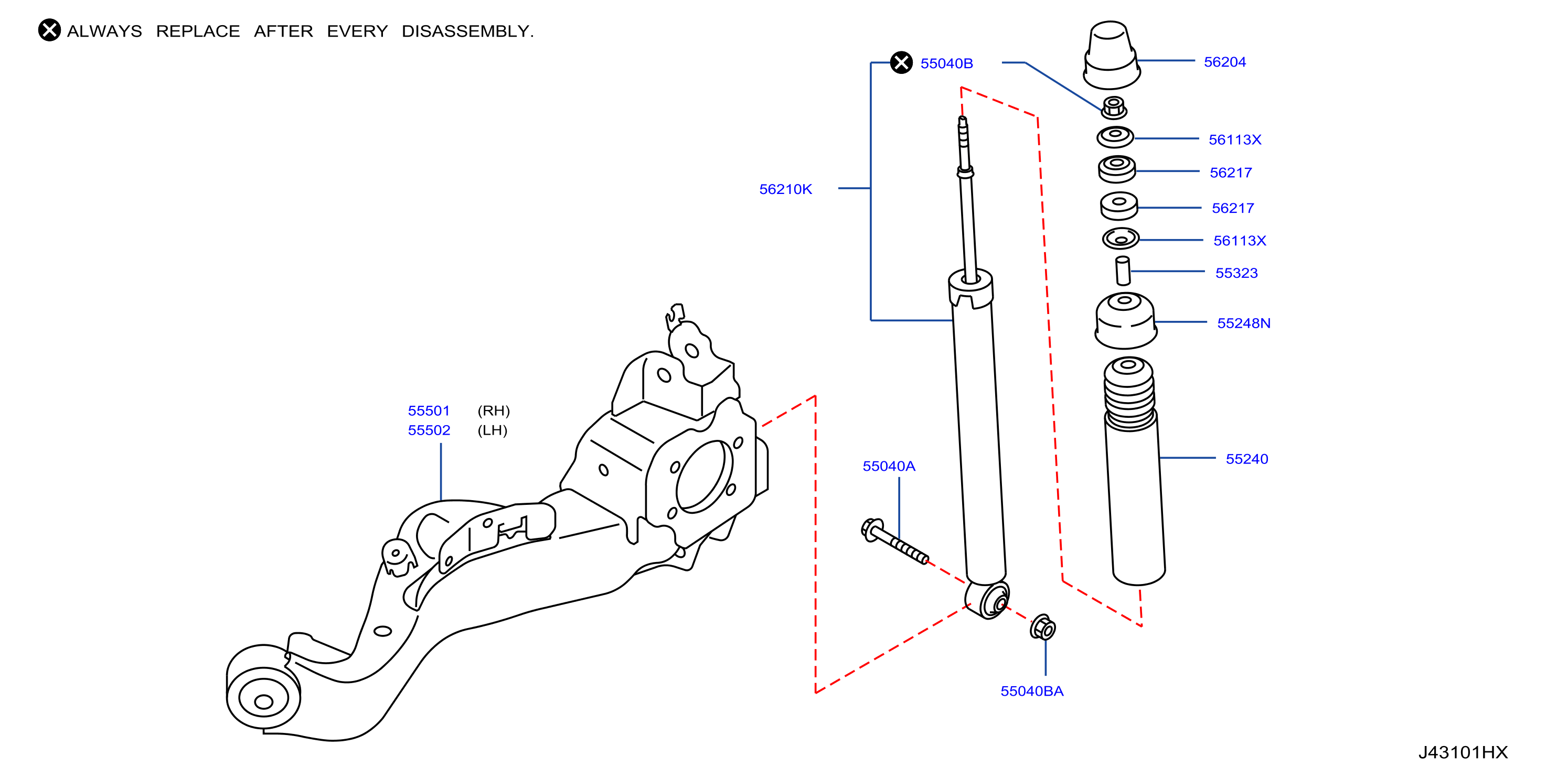 Diagram SUSPENSIÓN TRASERA for your 2013 Nissan Murano   