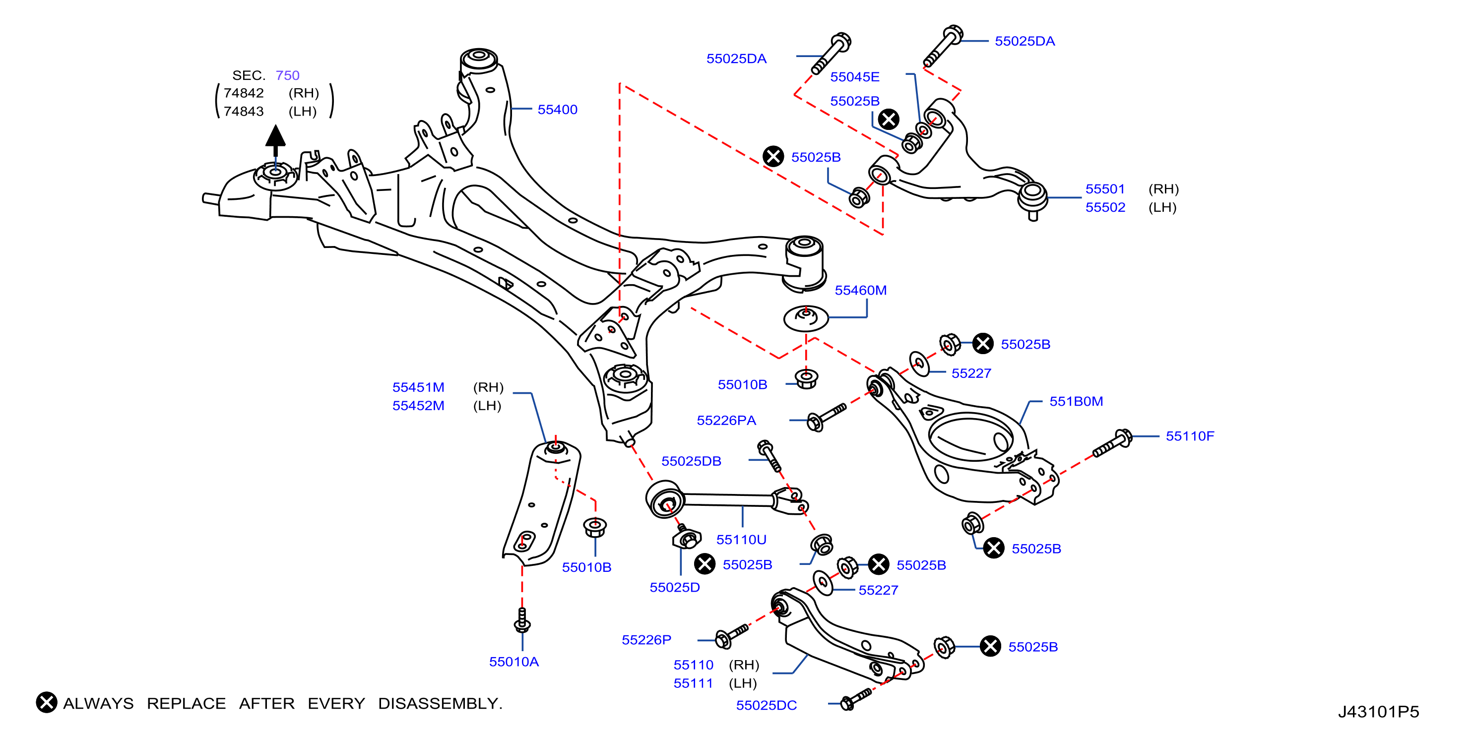 Diagram SUSPENSIÓN TRASERA for your 2015 Nissan NV3500   