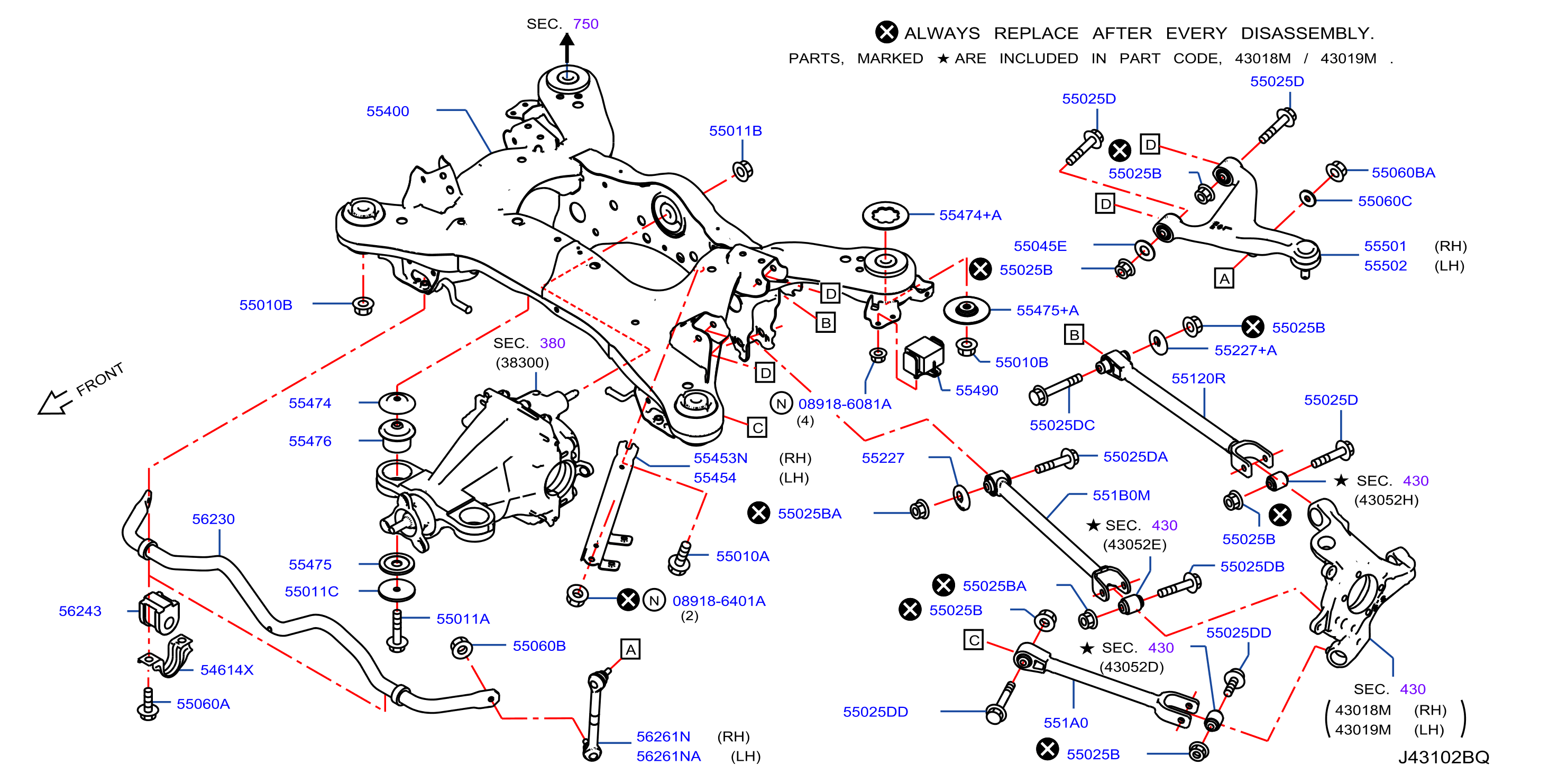 Diagram SUSPENSIÓN TRASERA for your INFINITI