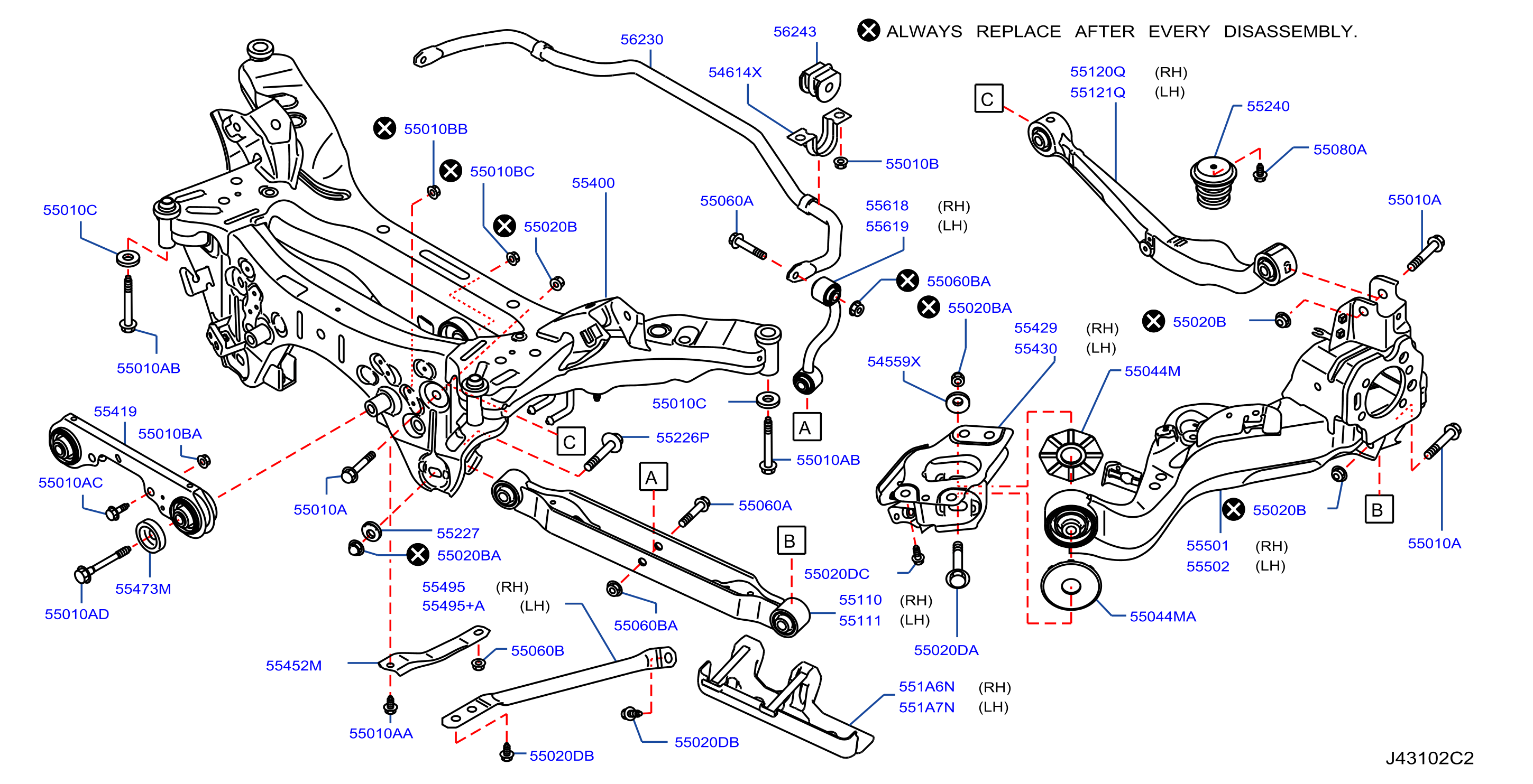 Diagram REAR SUSPENSION for your Nissan