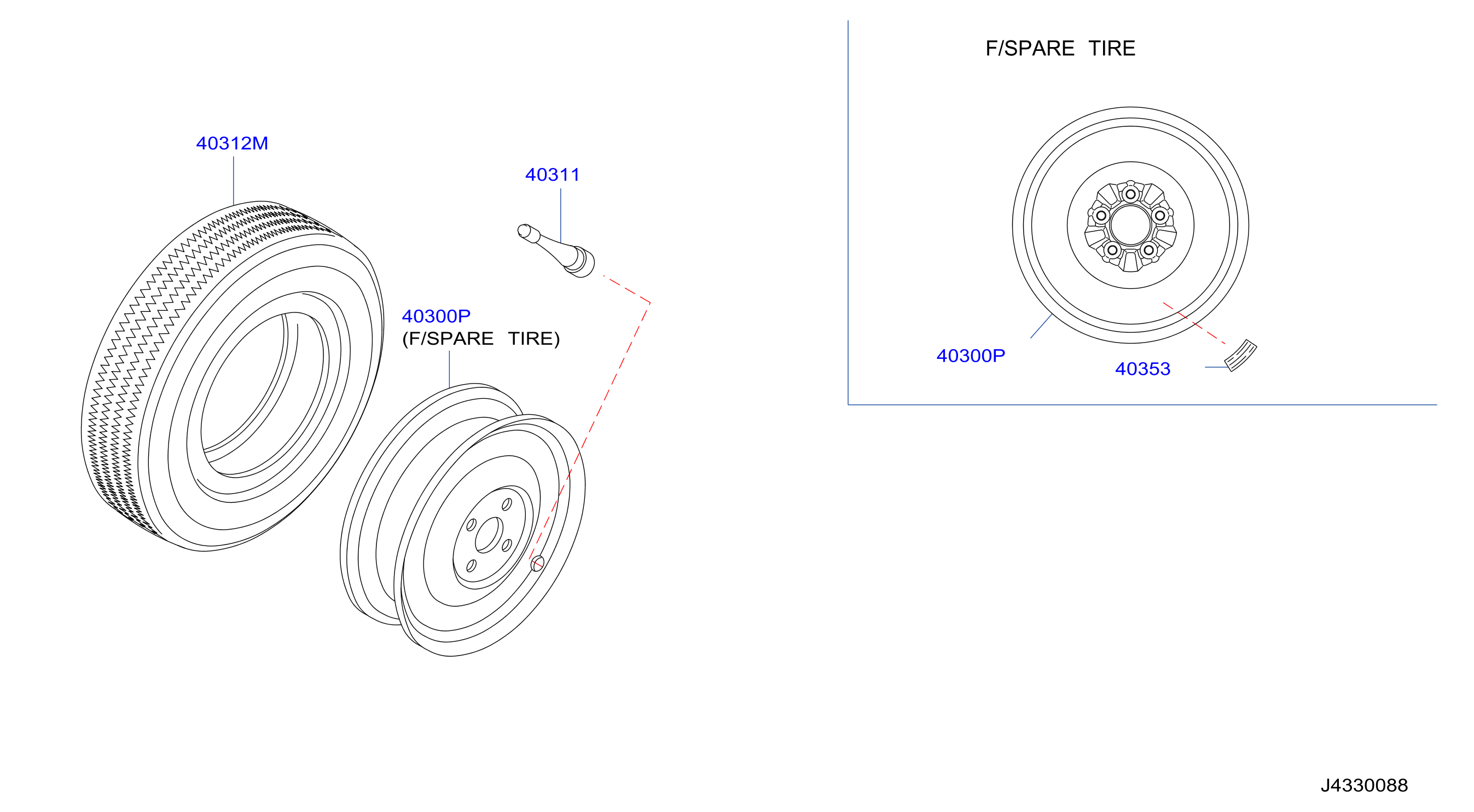 Diagram ROAD WHEEL & TIRE for your Nissan