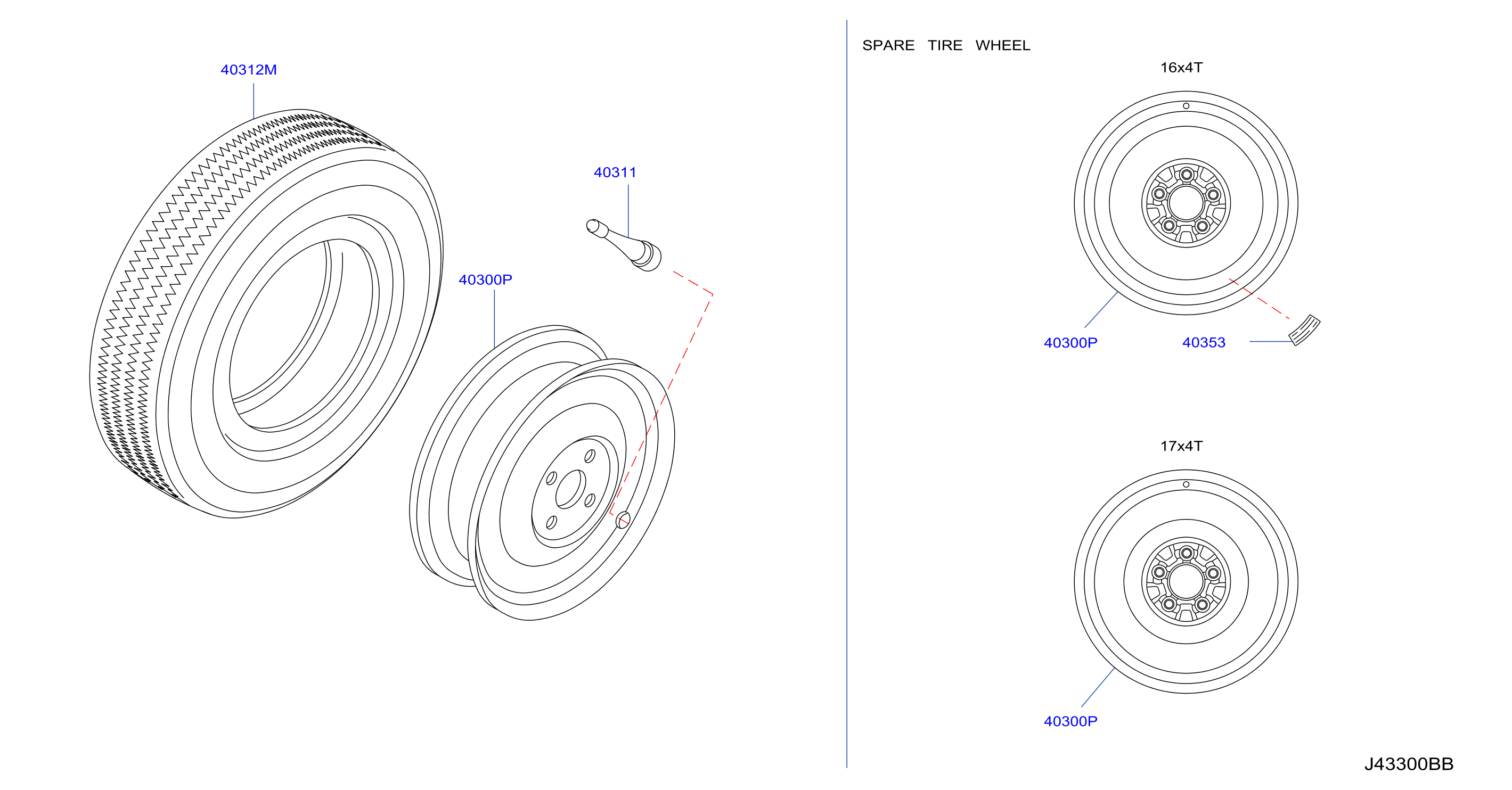 Diagram ROAD WHEEL & TIRE for your Nissan