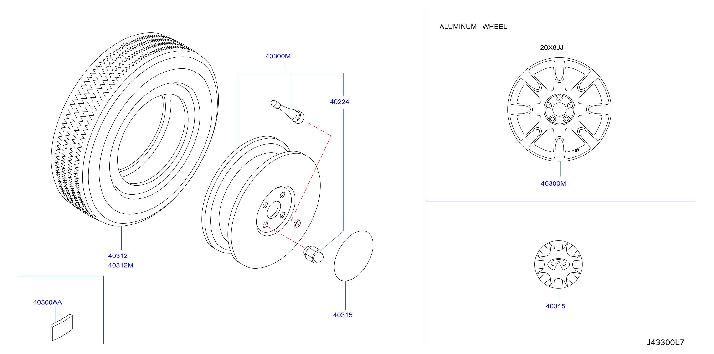 Diagram ROAD WHEEL & TIRE for your 2005 INFINITI FX45   