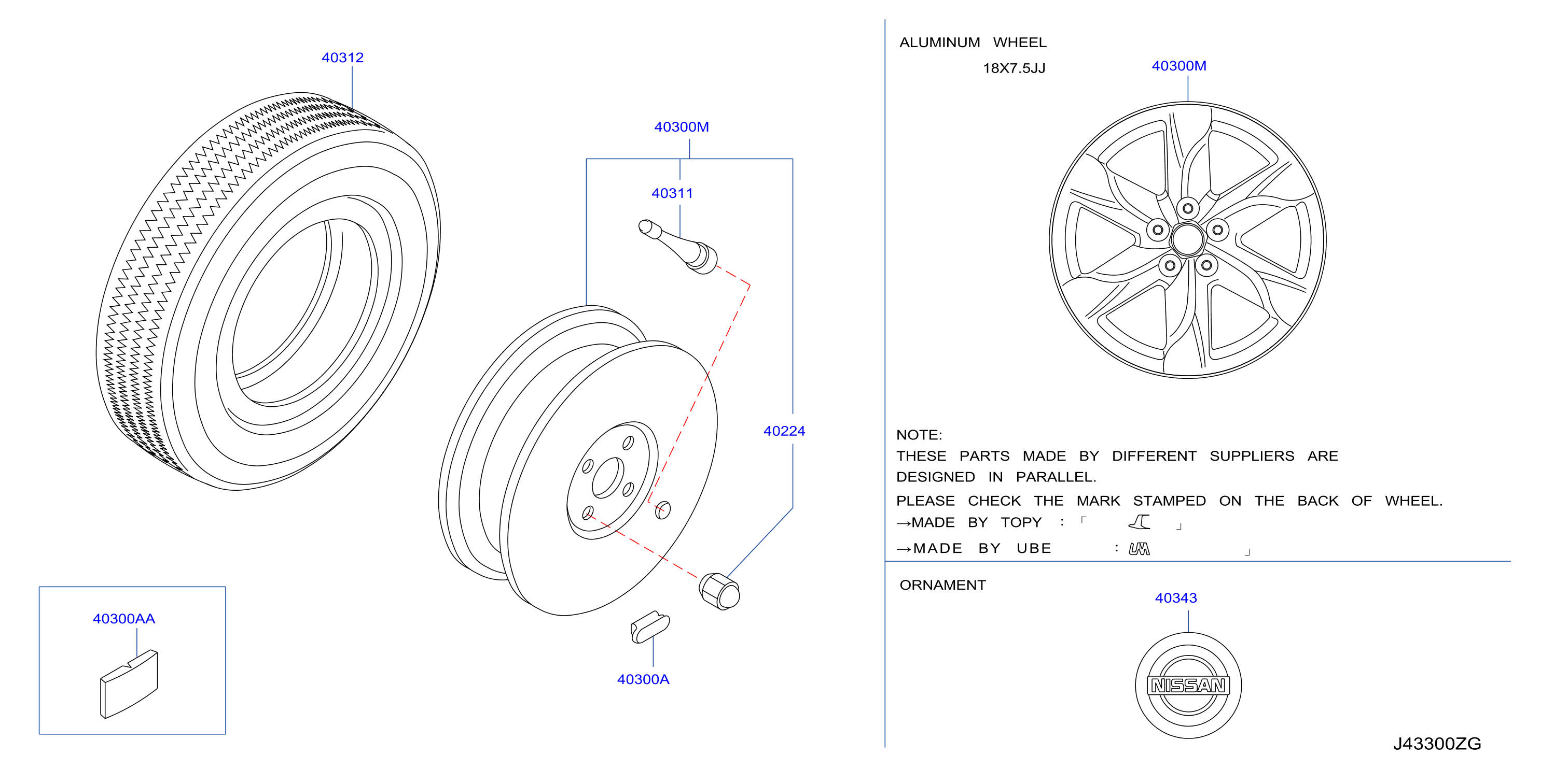 Diagram NEUMÁTICOS Y RUEDAS for your 2011 Nissan Murano WAGON LE 3.5L V6 CVT 2WD 