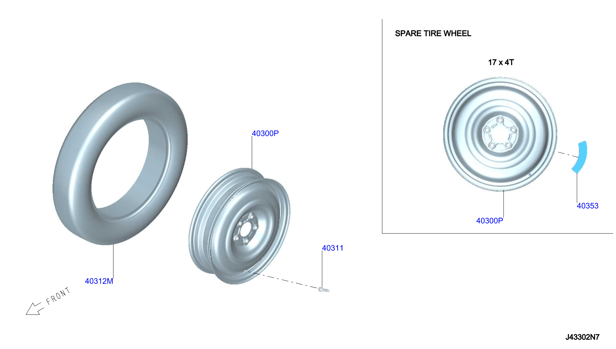 Diagram NEUMÁTICOS Y RUEDAS for your 2024 Nissan Frontier   