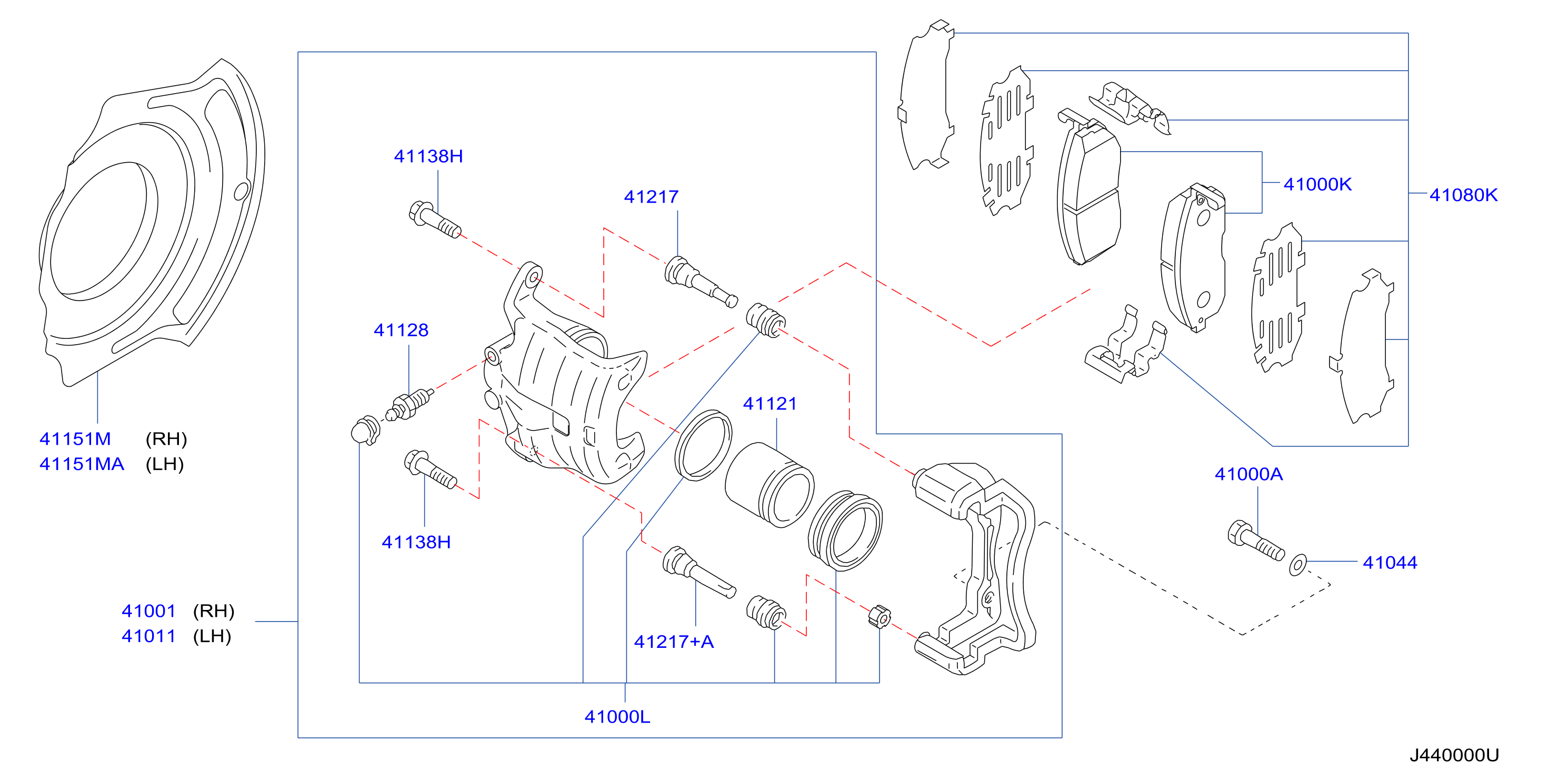 Diagram FRONT BRAKE for your 2002 INFINITI I35   