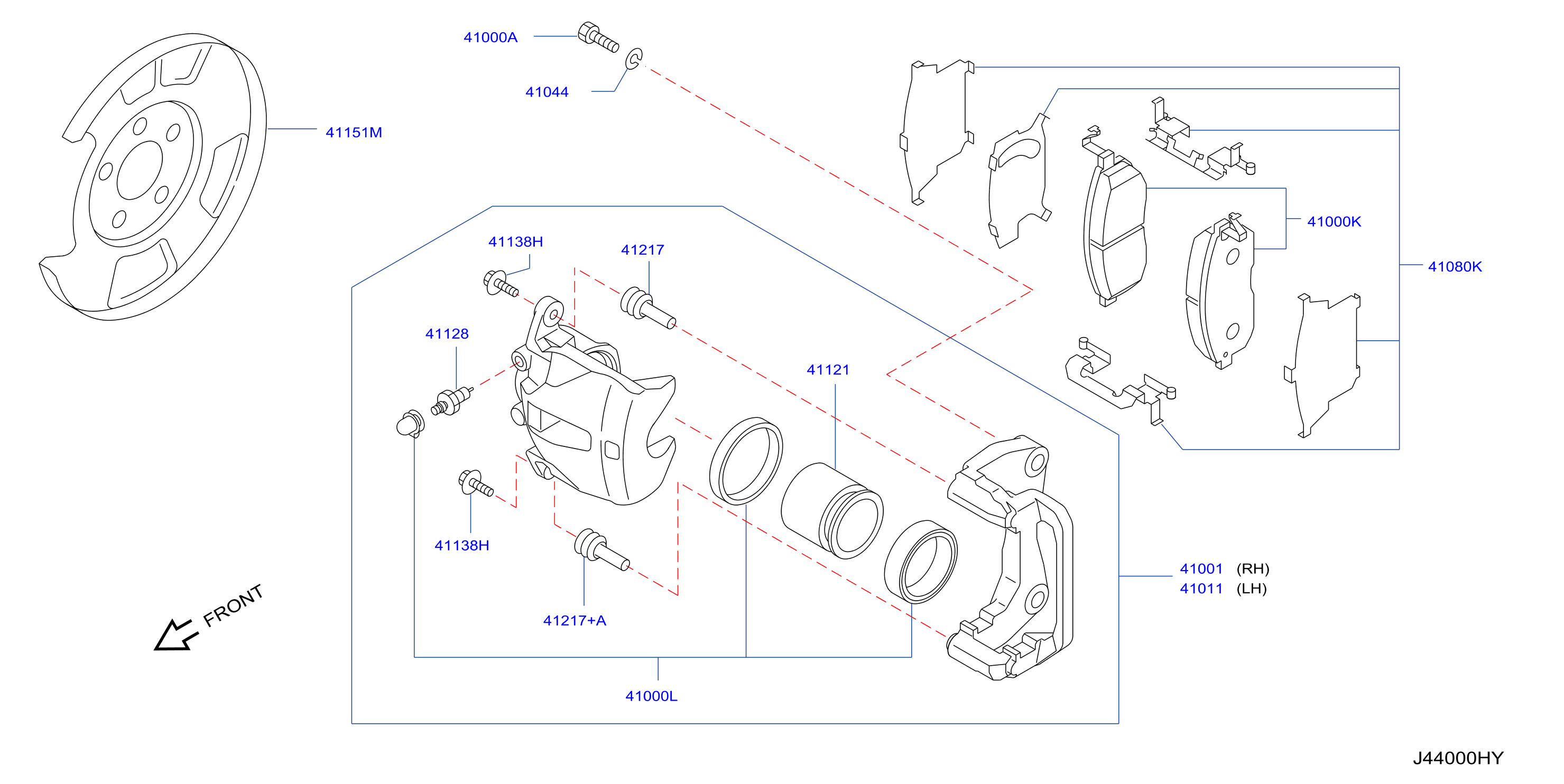Diagram FRONT BRAKE for your 2010 INFINITI M45   