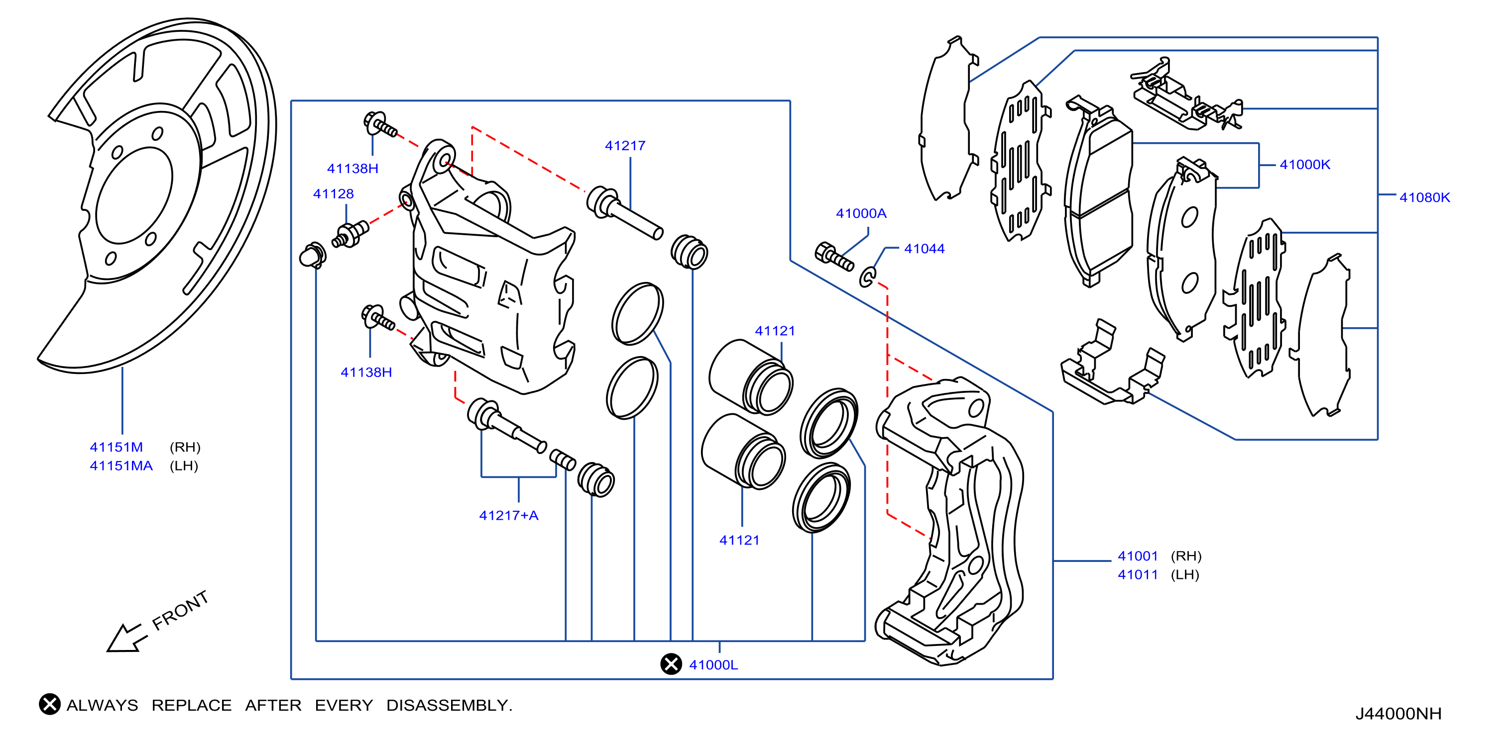 Diagram FRENO DELANTERO for your INFINITI