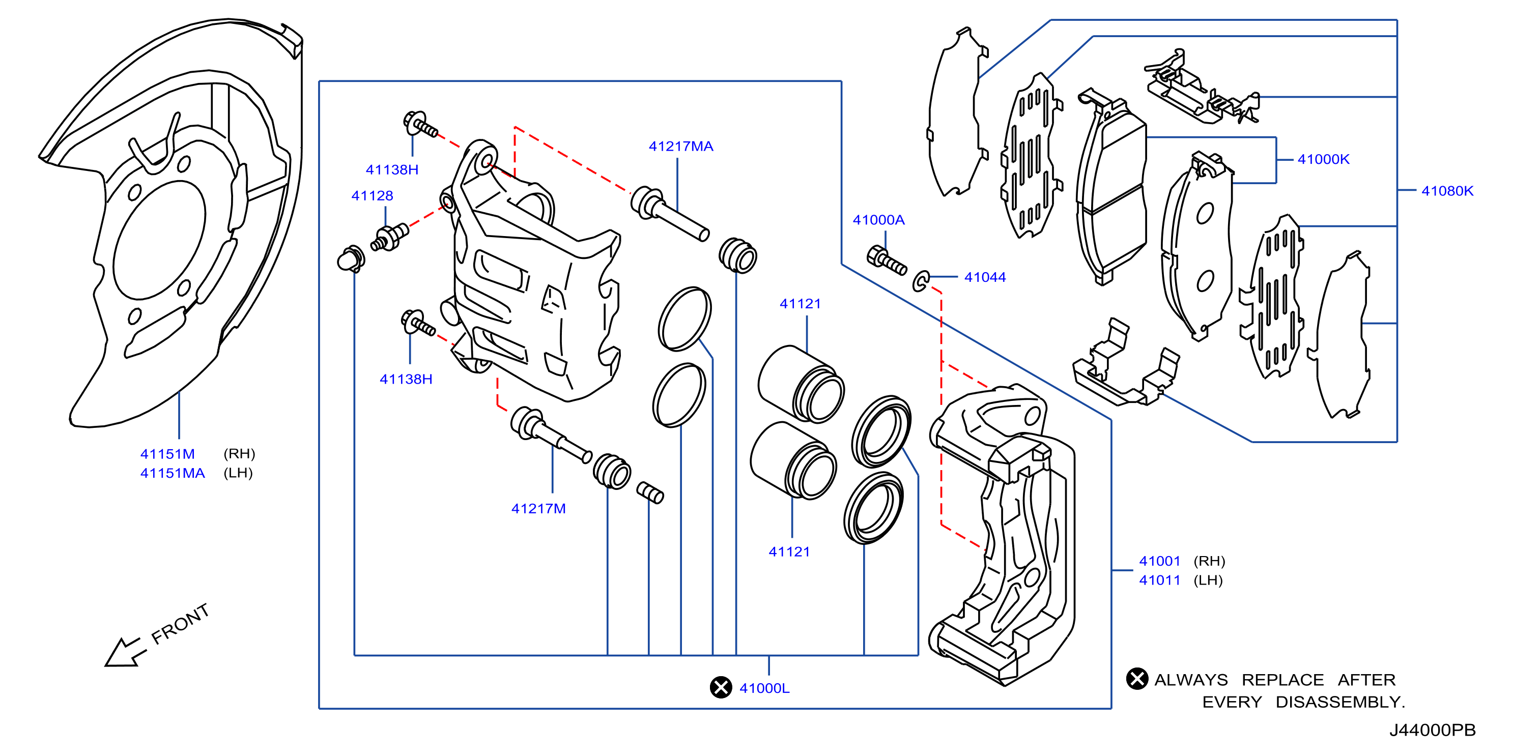 Diagram FRENO DELANTERO for your INFINITI