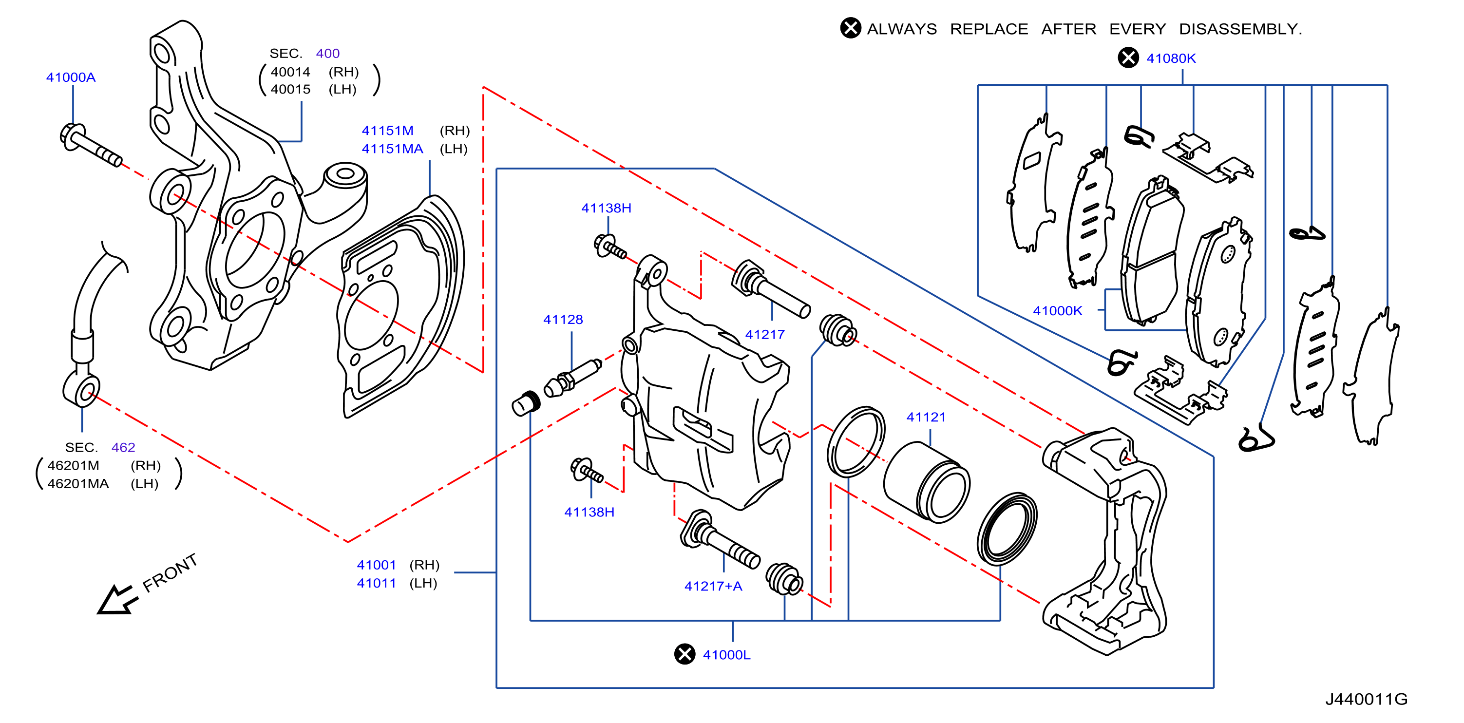 Diagram FRONT BRAKE for your 2015 Nissan Juke Nismo  