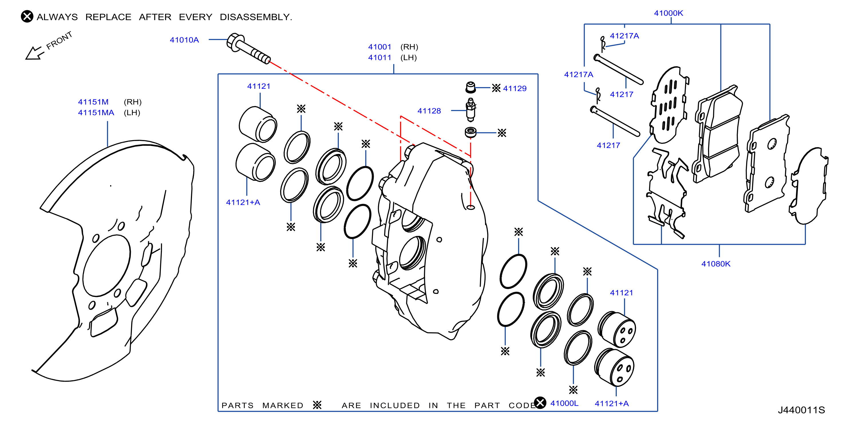 Diagram FRONT BRAKE for your 2021 INFINITI Q60  COUPE BASE 