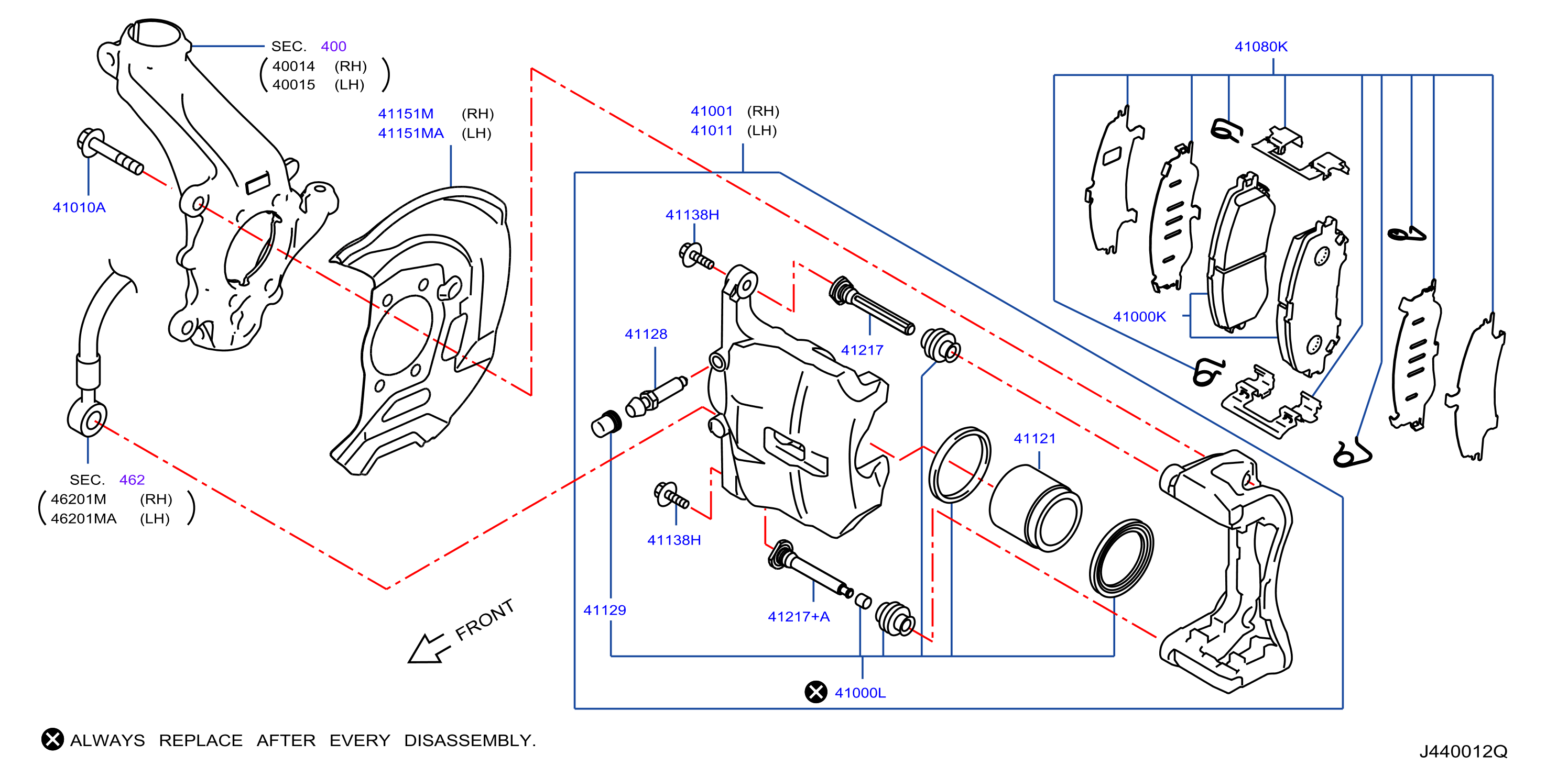 Diagram FRONT BRAKE for your 2015 Nissan Juke Nismo  