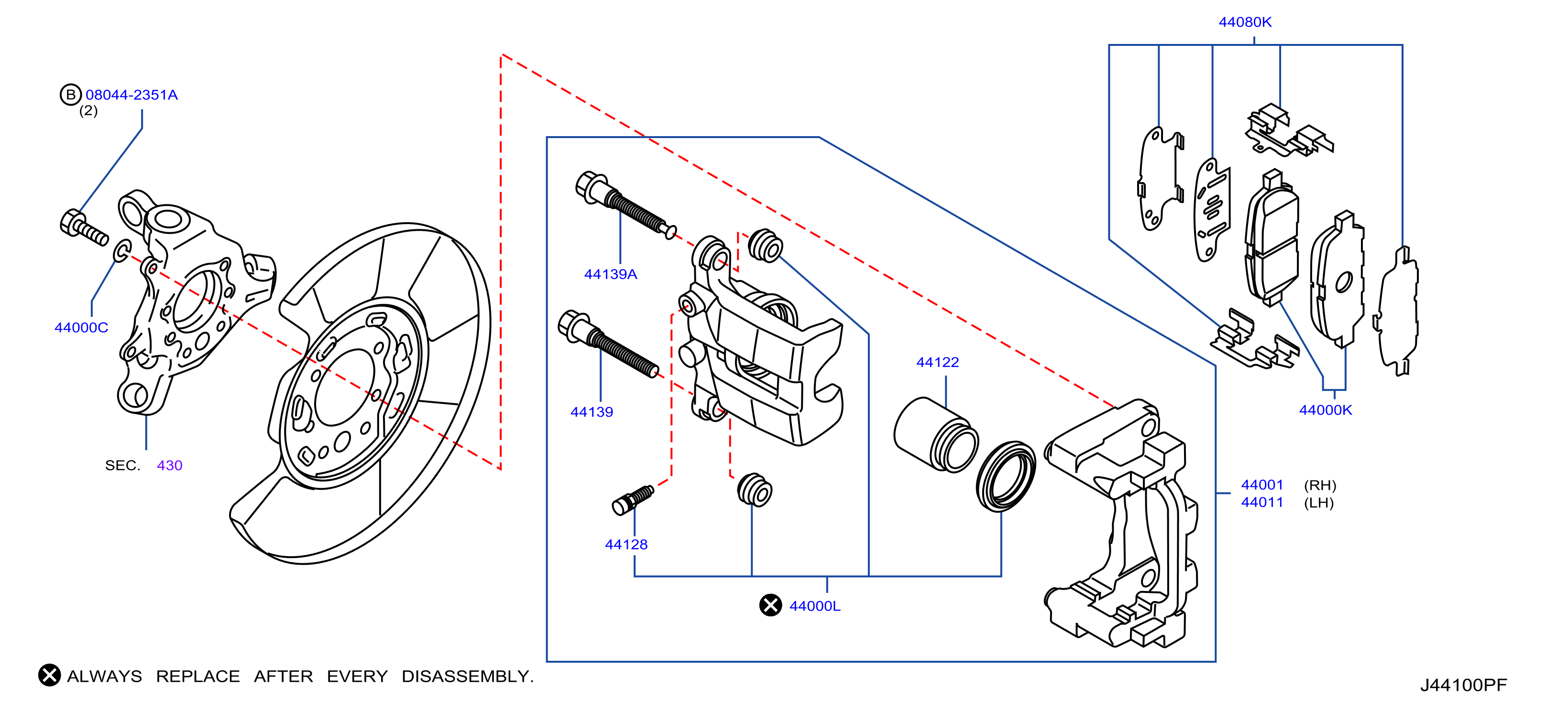 Diagram REAR BRAKE for your 2007 INFINITI M35   