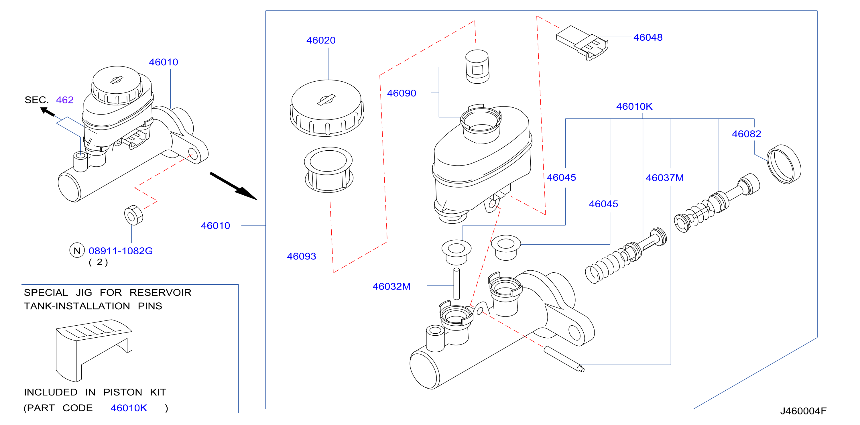 Diagram BRAKE MASTER CYLINDER for your 2001 INFINITI QX4   