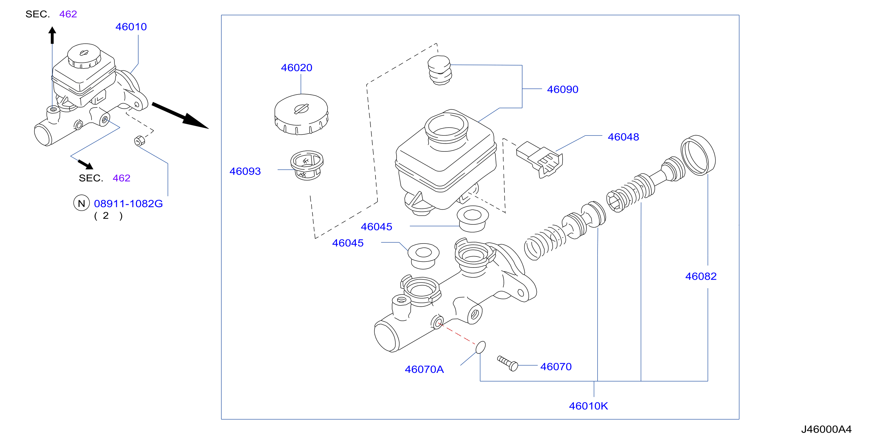 Diagram BRAKE MASTER CYLINDER for your 2008 INFINITI G35  SEDAN PREMIUM 
